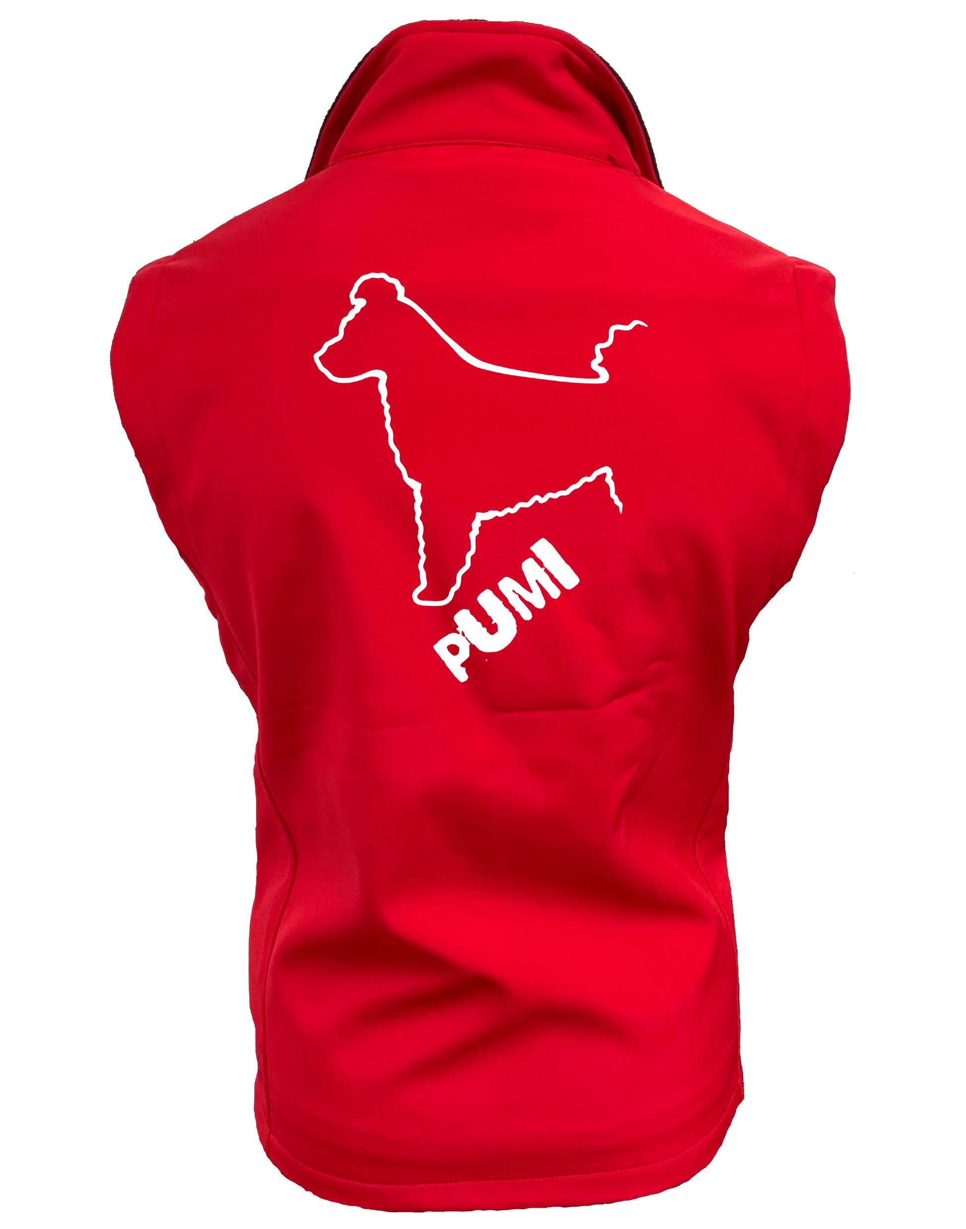 Unisex Hungarian Pumi Softshell Jacket featuring exclusive breed artwork, crafted from premium water-resistant fabric with a cozy fleece lining, designed for stylish, practical outdoor wear.