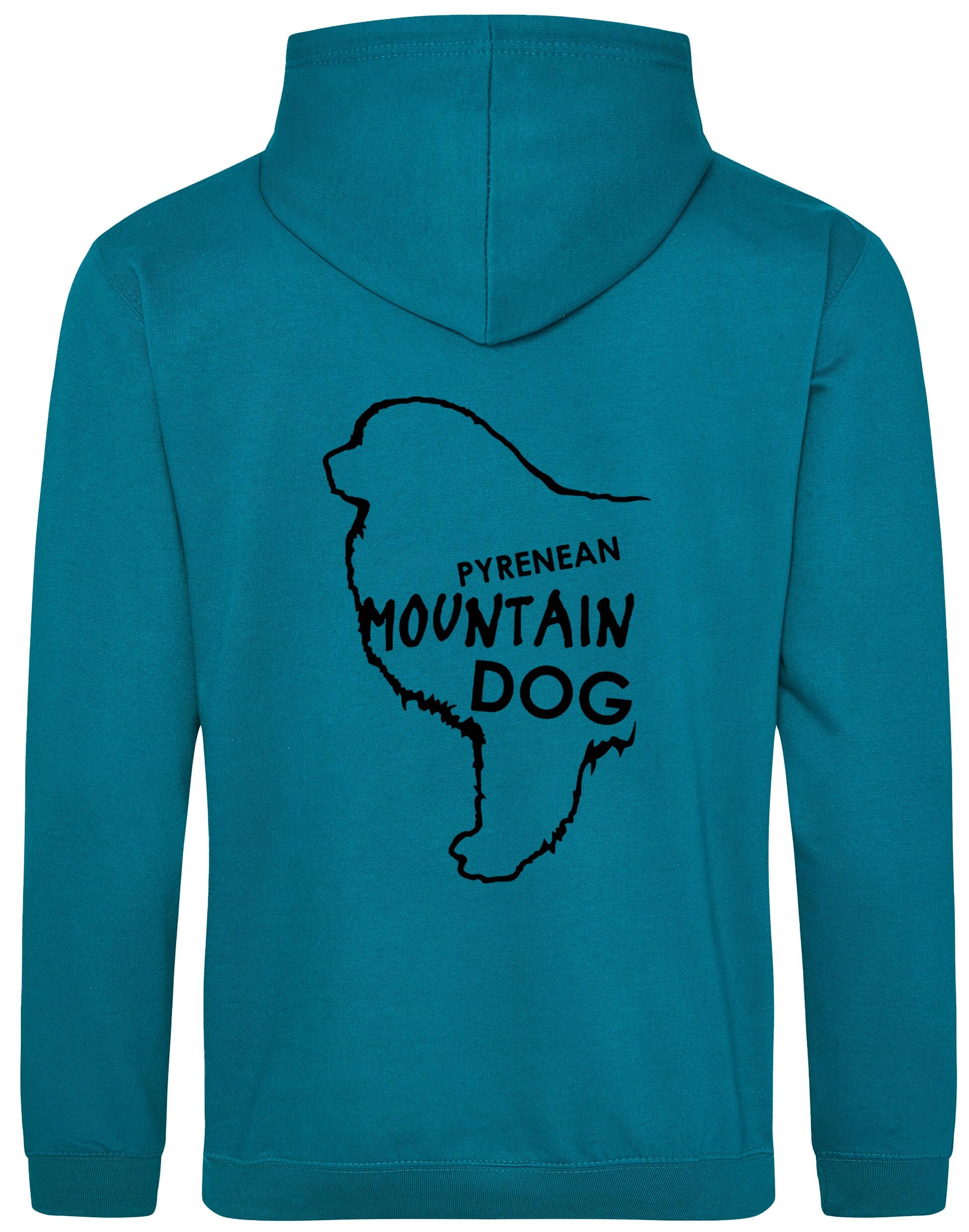 Unisex Pyrenean Mountain Dog Design Pullover Hoodie featuring exclusive breed artwork with personalization options, crafted from premium heavy-blend fabric with a cozy brushed fleece interior, ribbed cuffs, and a double-fabric hood for stylish, comfortable outdoor wear.