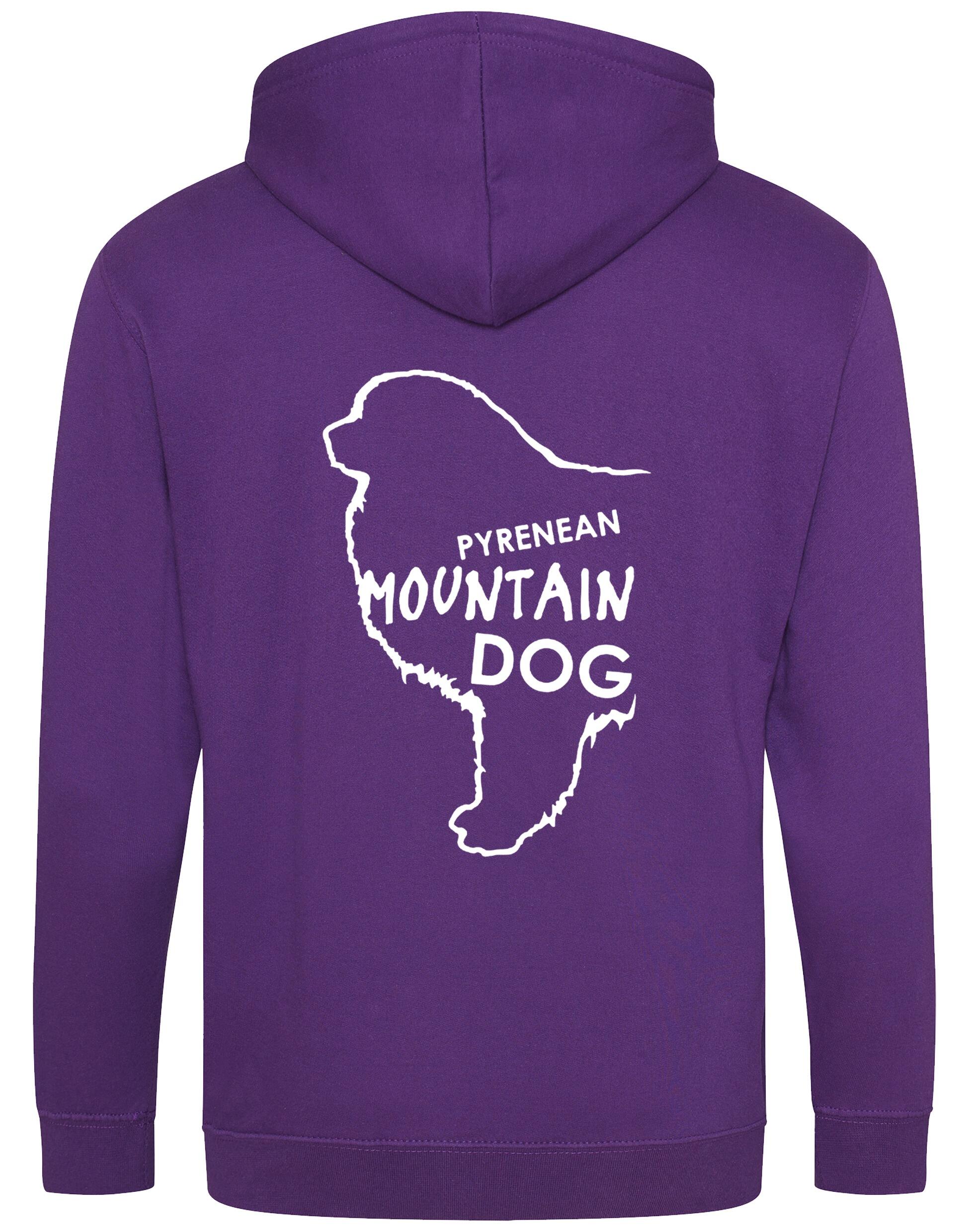 Unisex Pyrenean Mountain Dog Zipped Hoodie featuring exclusive breed artwork with personalization options, crafted from premium heavy-blend fabric with a cozy brushed fleece interior, full-zip closure, and kangaroo pocket for stylish, versatile outdoor wear.