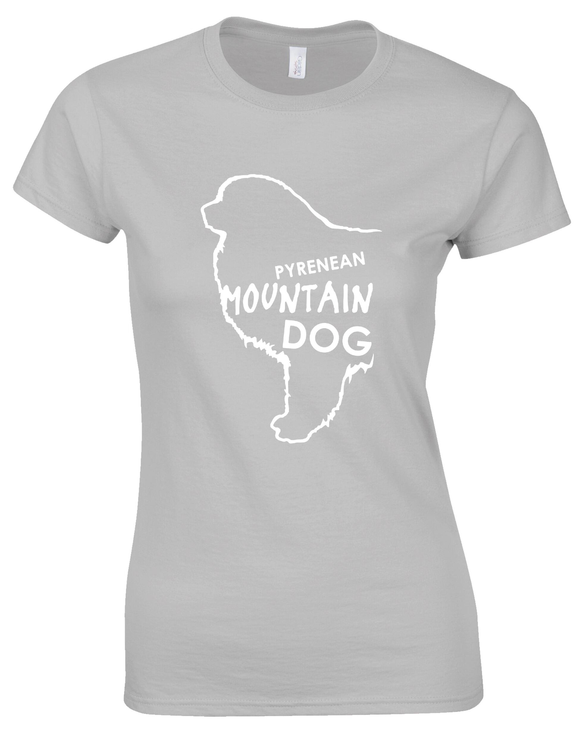 Female Roundneck T-shirt featuring exclusive Pyrenean Mountain Dog artwork, crafted from premium breathable cotton for all-day comfort and a flattering feminine fit, perfect for Pyrenean Mountain Dog enthusiasts.