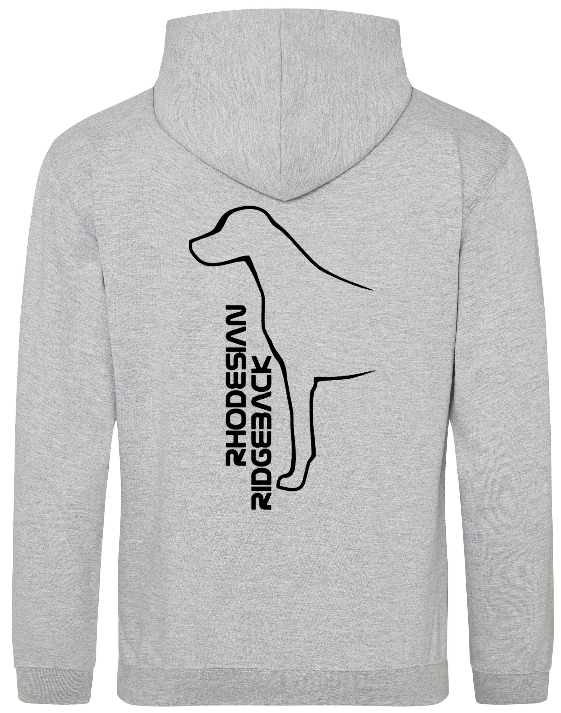 Rhodesian Ridgeback Design Pullover Hoodie featuring exclusive breed artwork, a soft fleece interior, and a heavy-blend fabric for warmth and style.