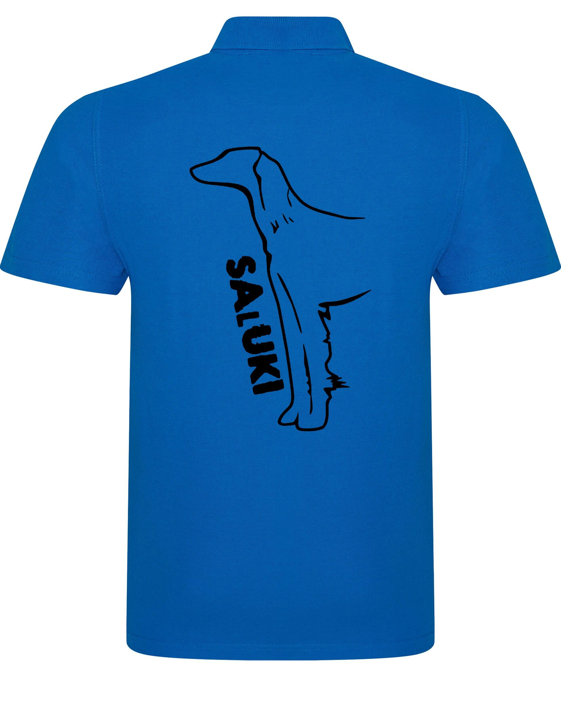 Saluki Unisex Cotton Polo featuring exclusive breed artwork, soft breathable cotton fabric, relaxed unisex fit, and classic polo collar for comfort, versatility, and breed pride.