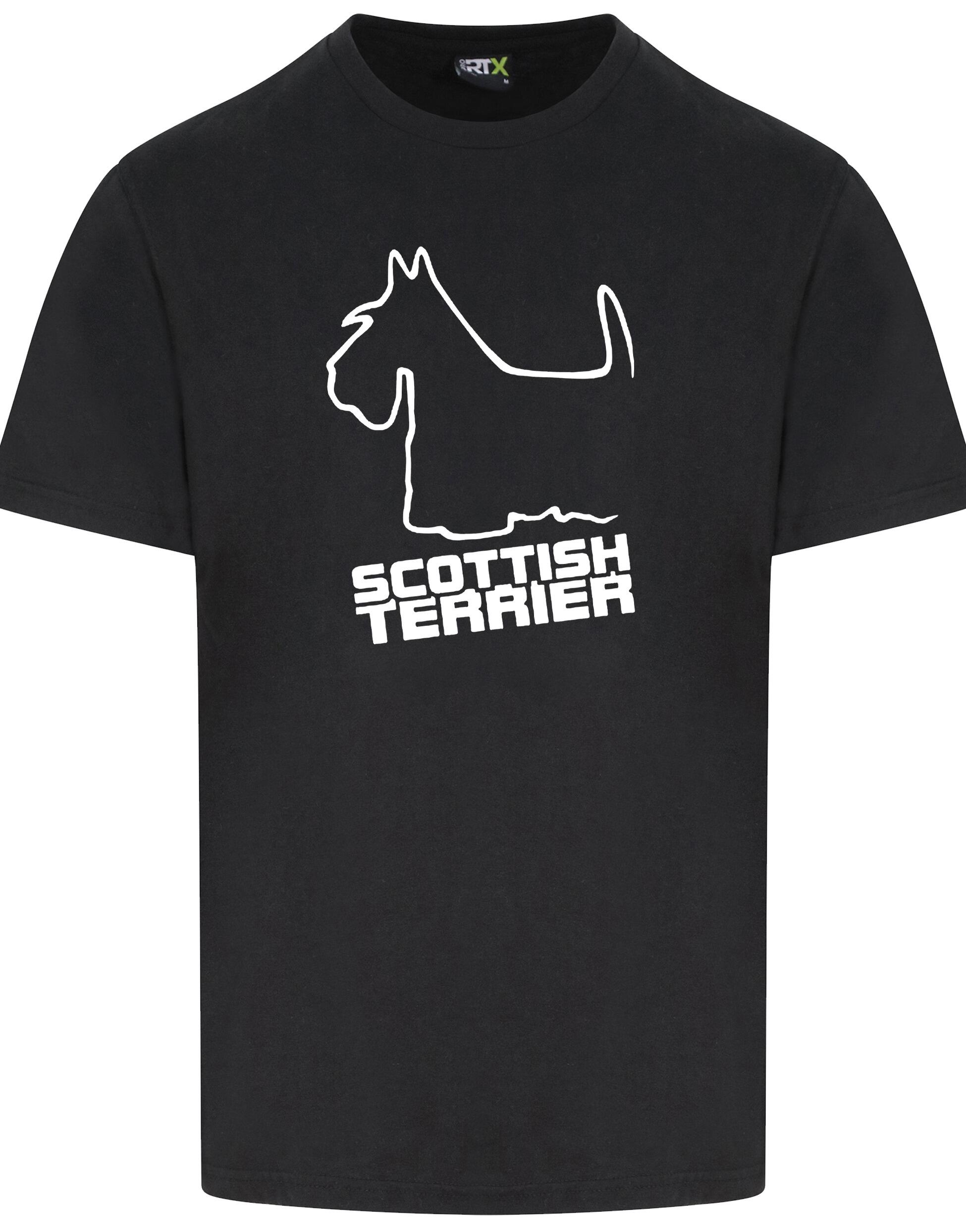 Scottish Terrier Unisex Roundneck T-shirt with exclusive breed graphic, breathable premium cotton fabric, and relaxed unisex fit.