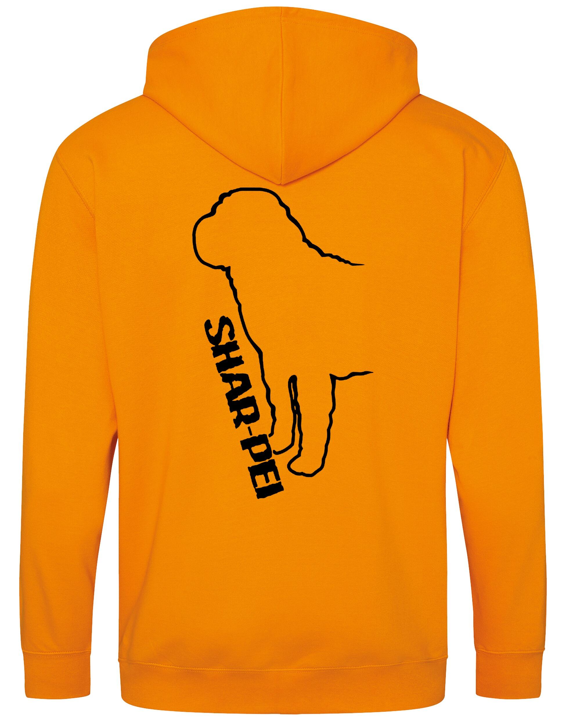 Shar Pei Zipped Hoodie featuring exclusive breed artwork and customizable options.