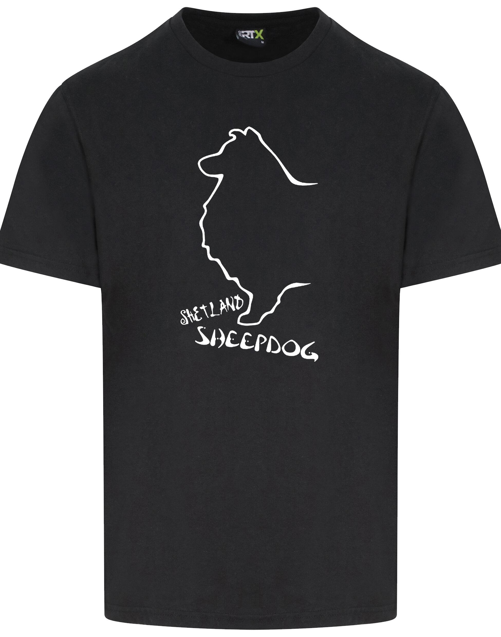 Unisex Roundneck T-shirt featuring exclusive Shetland Sheepdog graphic design