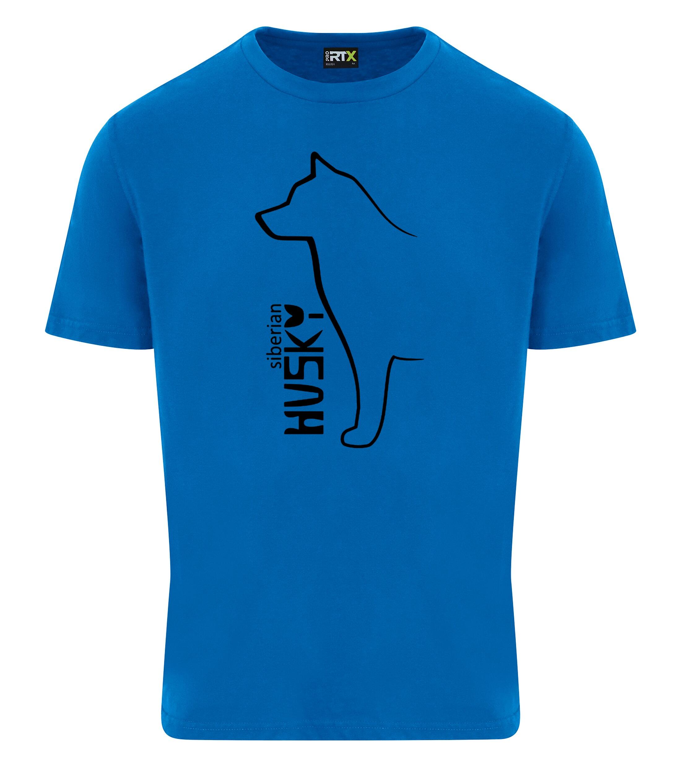 Unisex roundneck T-shirt featuring exclusive Siberian Husky artwork on the front, made from lightweight breathable cotton with a relaxed fit—ideal for dog lovers, casual outings, and breed events.