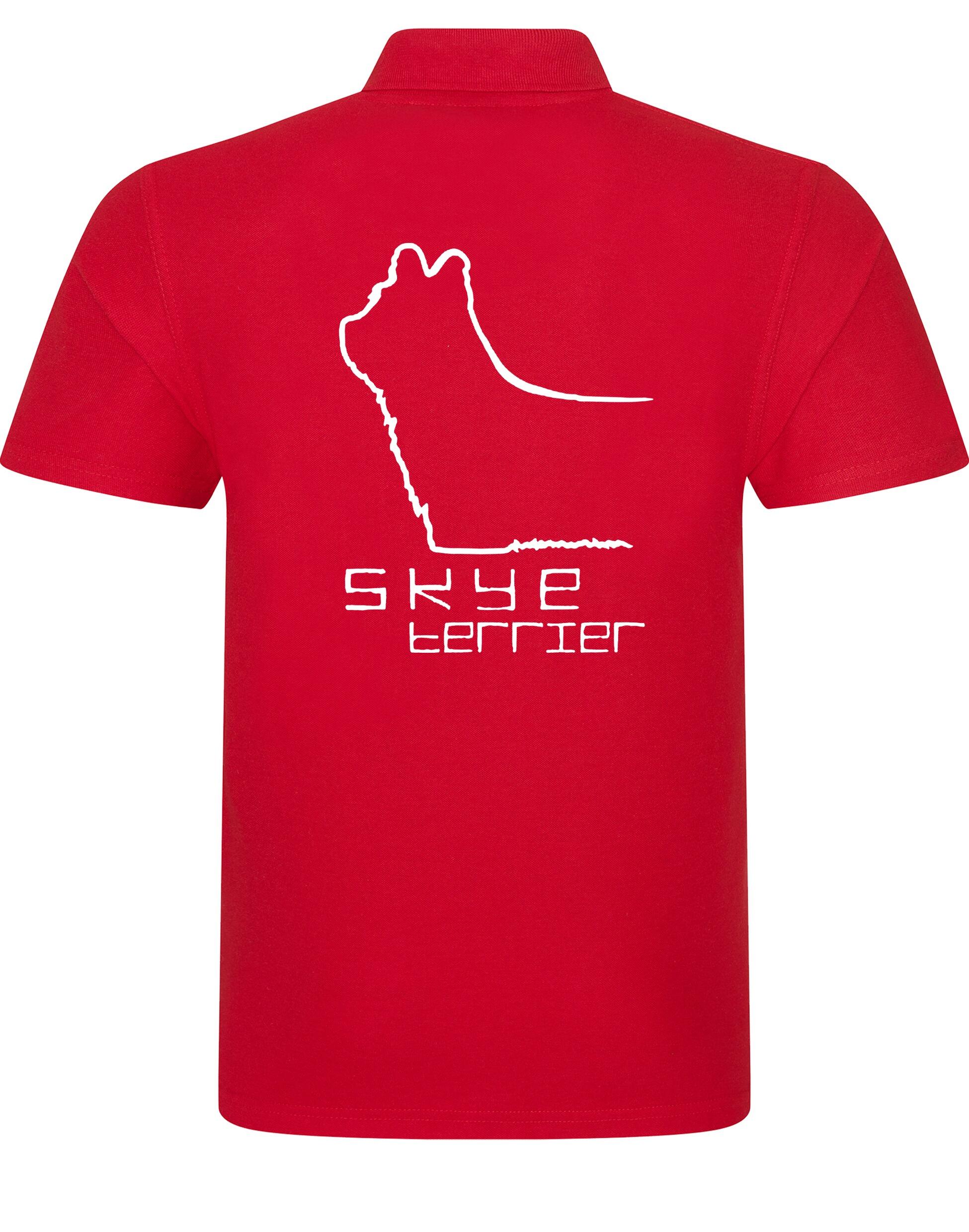 Unisex cotton polo with Skye Terrier design on the back. Soft, breathable fabric and a relaxed fit make it ideal for dog lovers attending events, enjoying walks, or lounging in comfort.