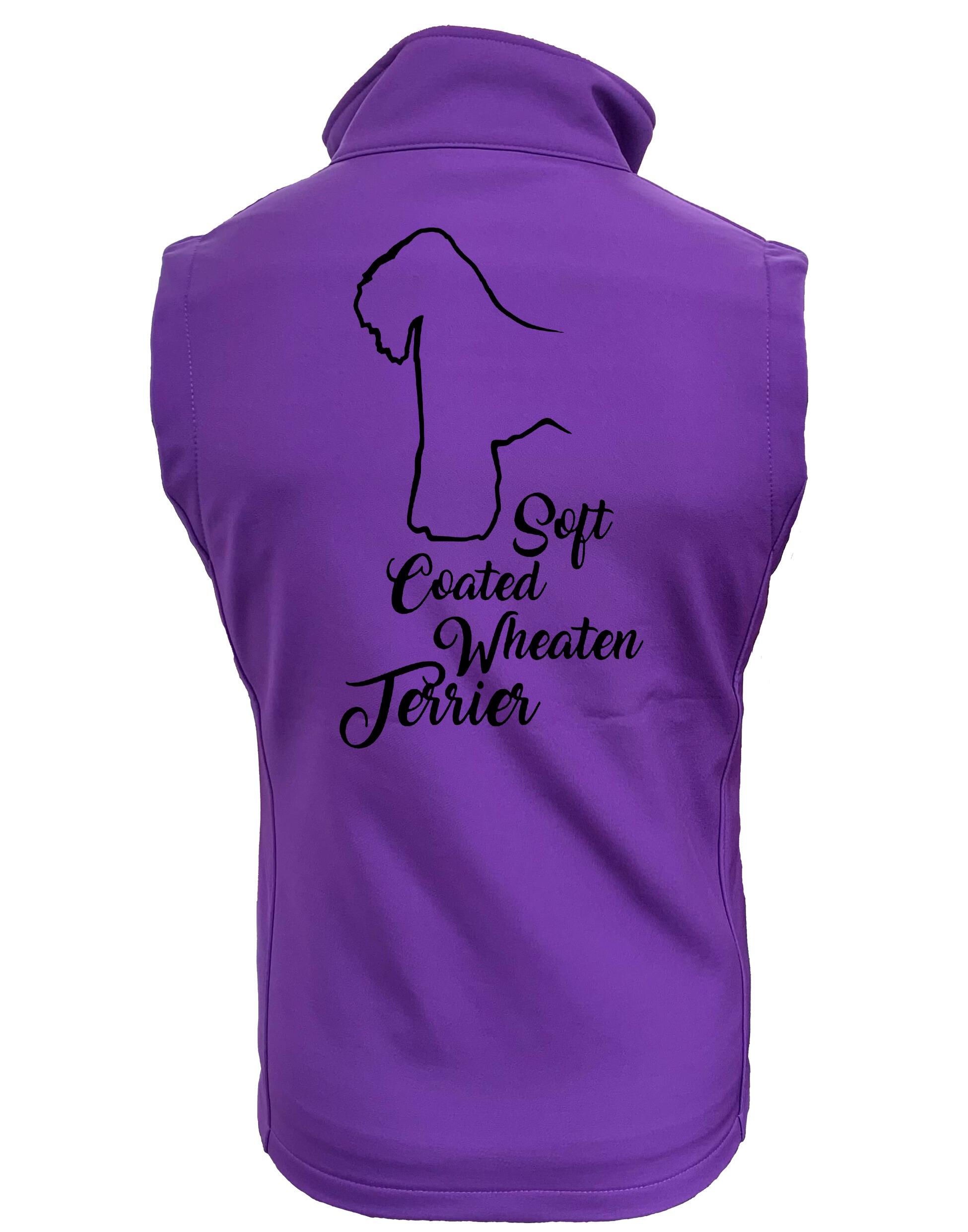 Unisex softshell gilet with Soft Coated Wheaten Terrier artwork, fleece-lined and water-resistant, perfect for outdoor wear