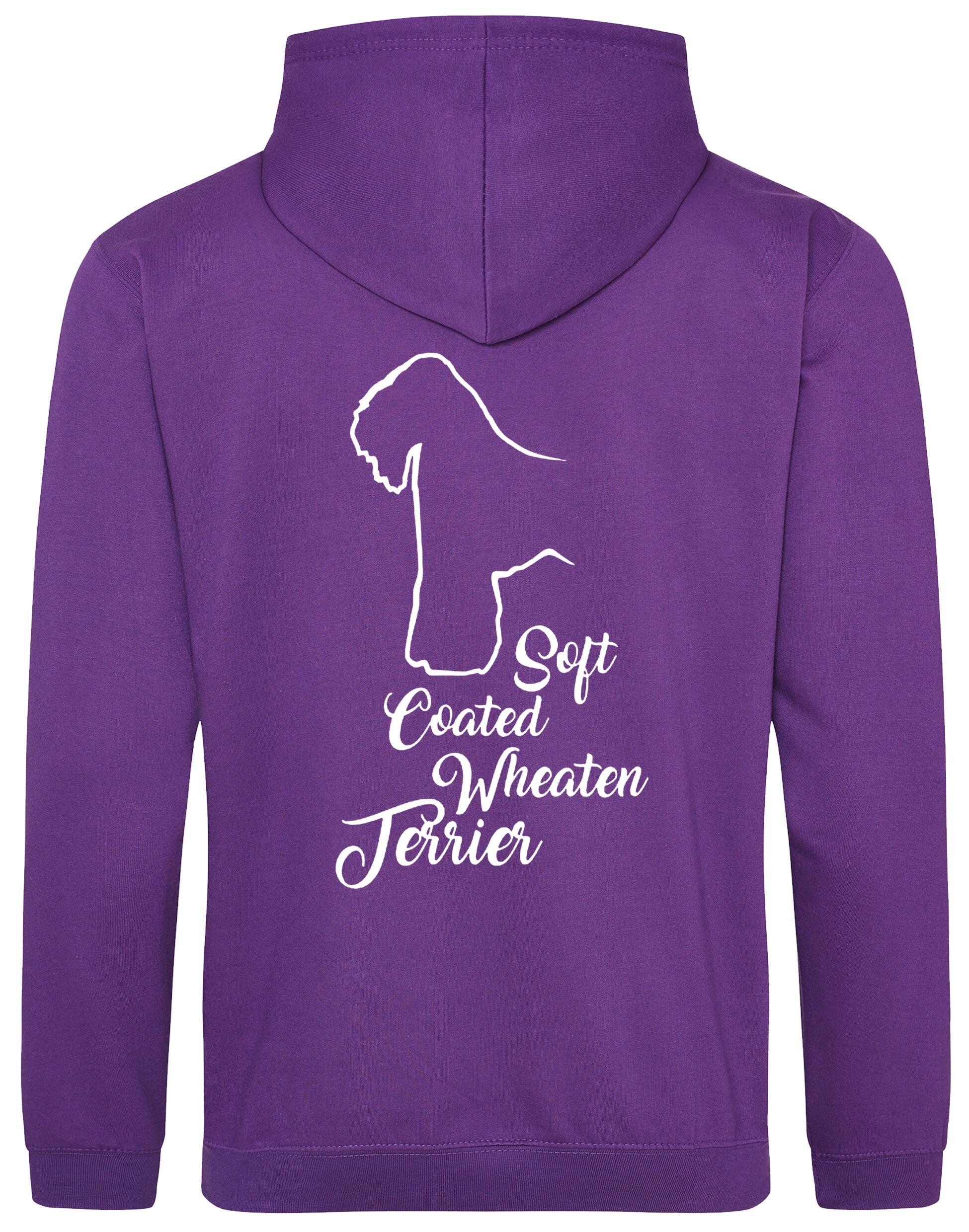 Soft Coated Wheaten Terrier pullover hoodie with exclusive breed artwork and customisable name or kennel details
