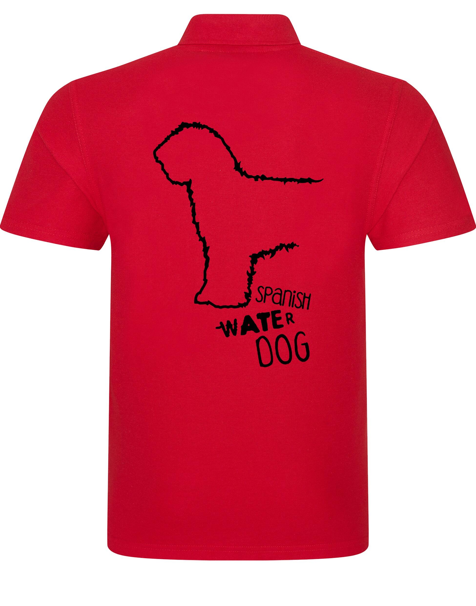 Unisex Cotton Polo with detailed Spanish Water Dog design on the back. Made from breathable cotton with a classic collar and relaxed fit. Ideal for dog events, outdoor adventures, and casual wear for breed lovers.