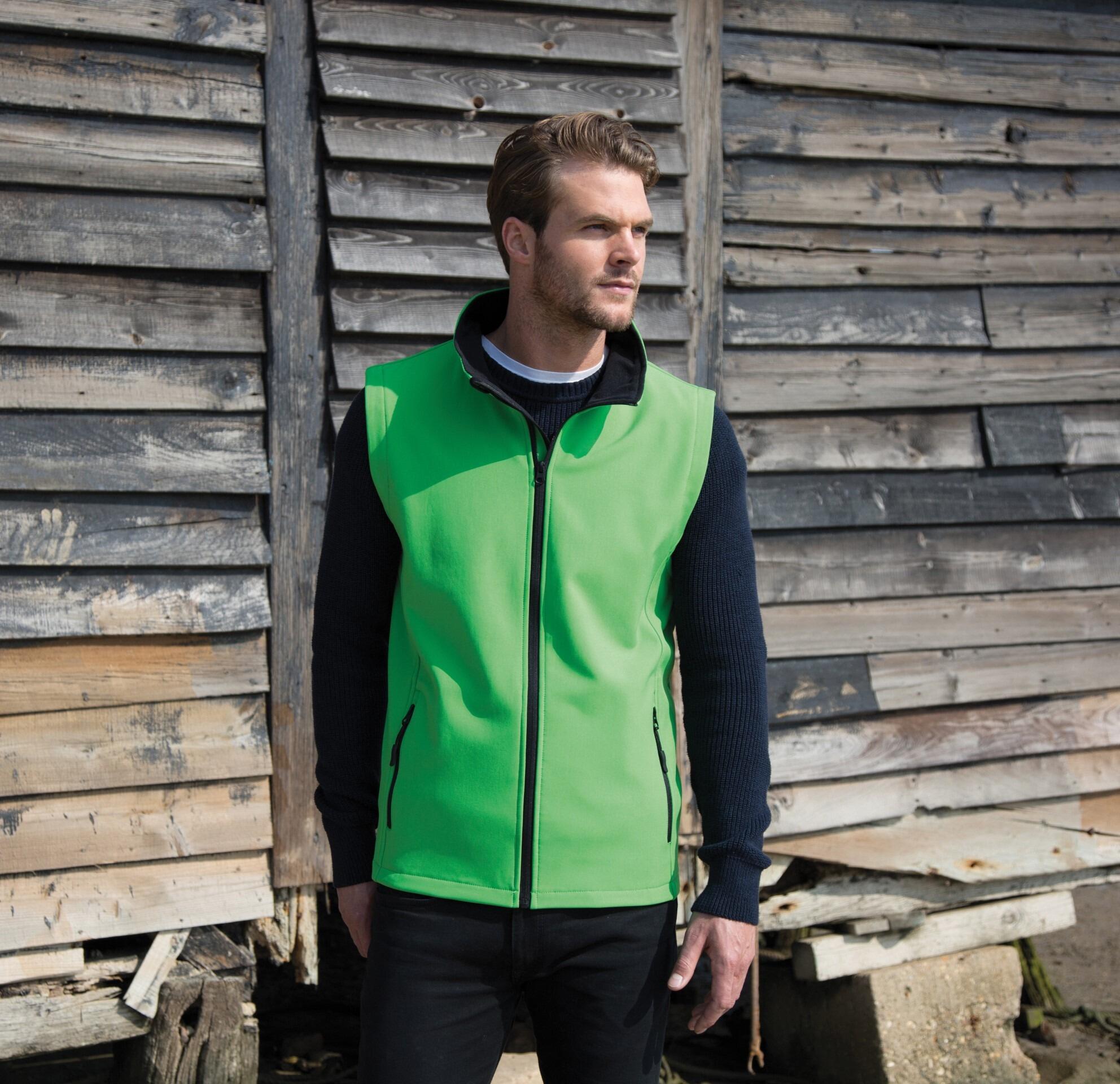 Unisex Softshell Gilet Vivid Green-Black