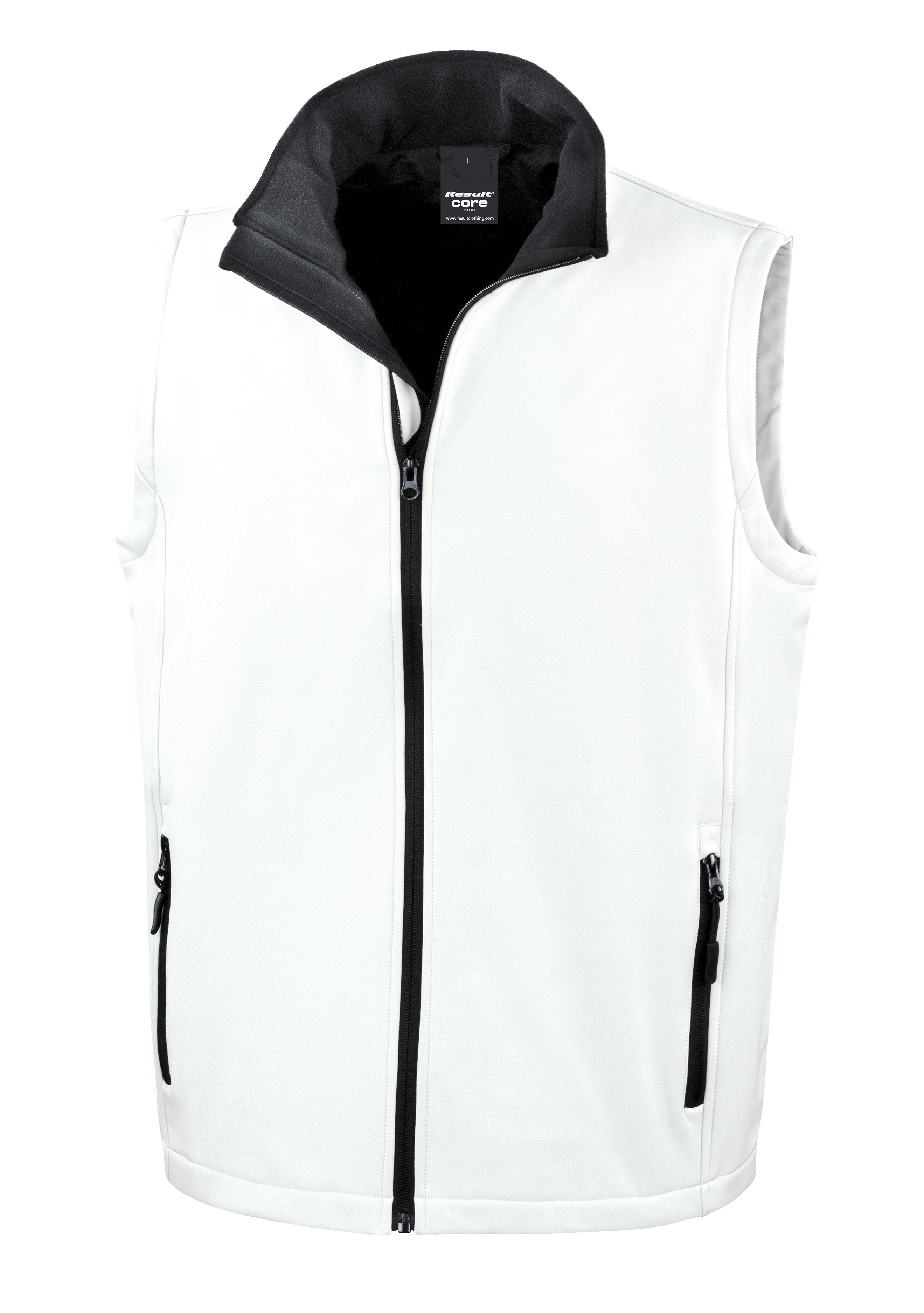 Unisex Softshell Gilet White-Black