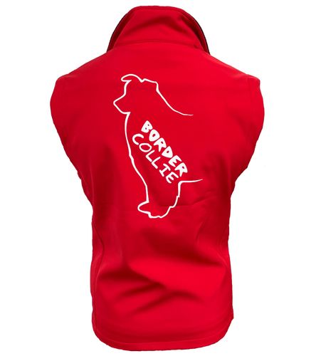 Female Border Collie Softshell Jacket Red (White)