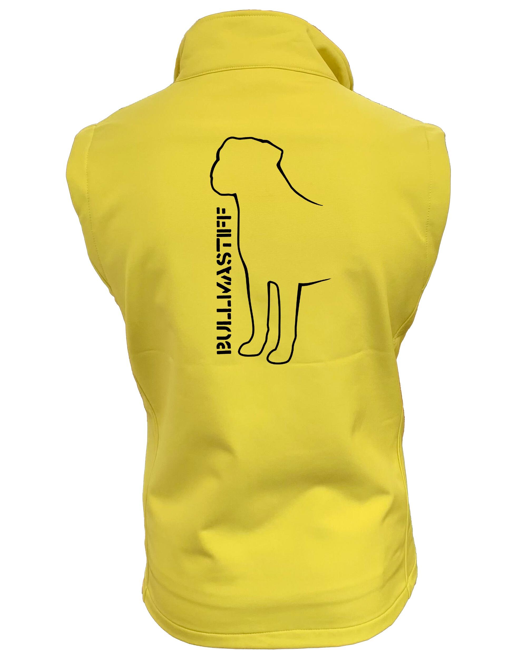 Unisex Bullmastiff (Standing) Softshell Jacket Yellow (Black)