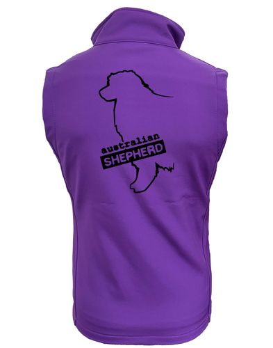 Female Australian Shepherd Softshell Jacket Purple (Black)