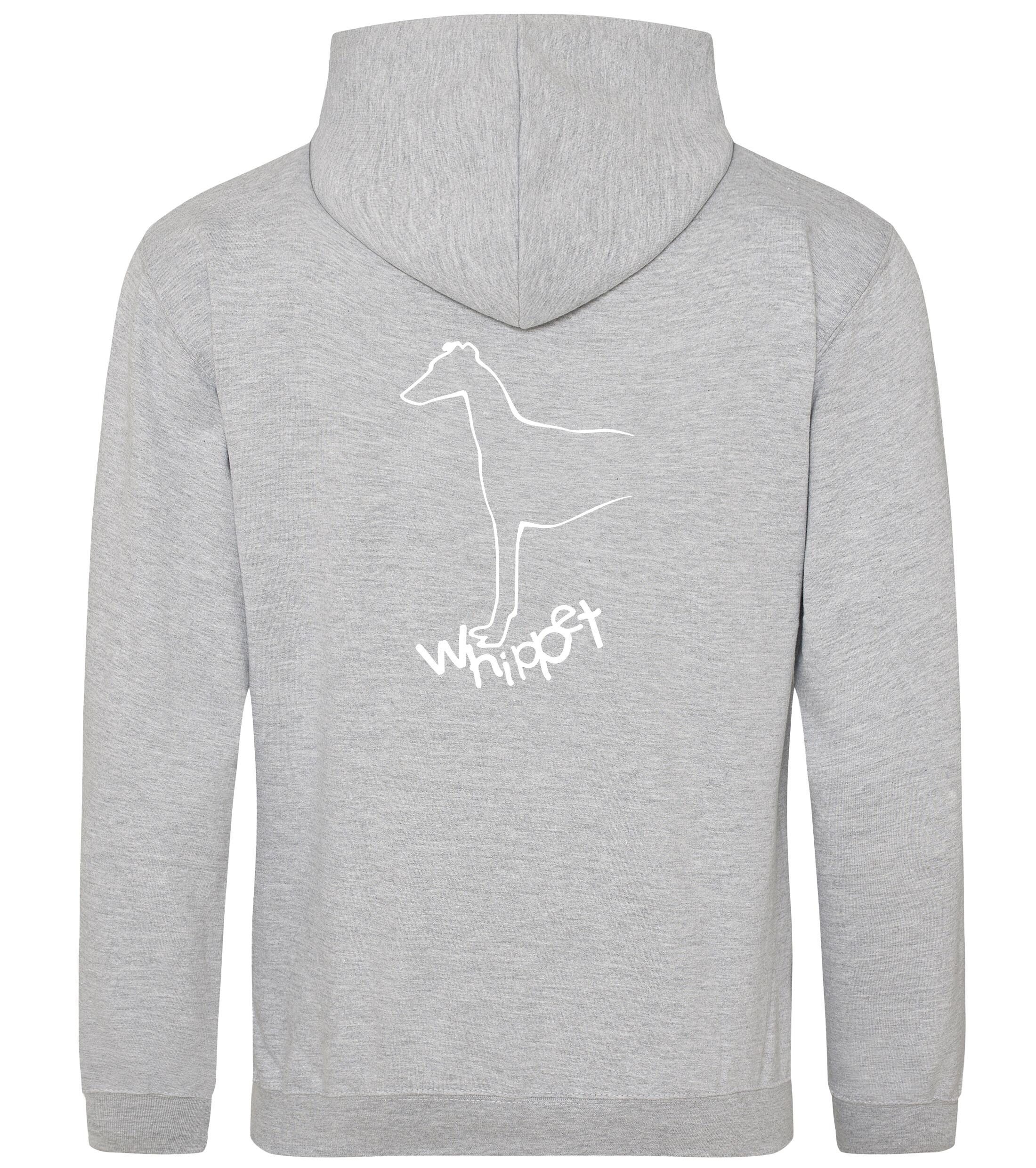 Unisex Whippet Pullover Hoodie Heather Grey (White)