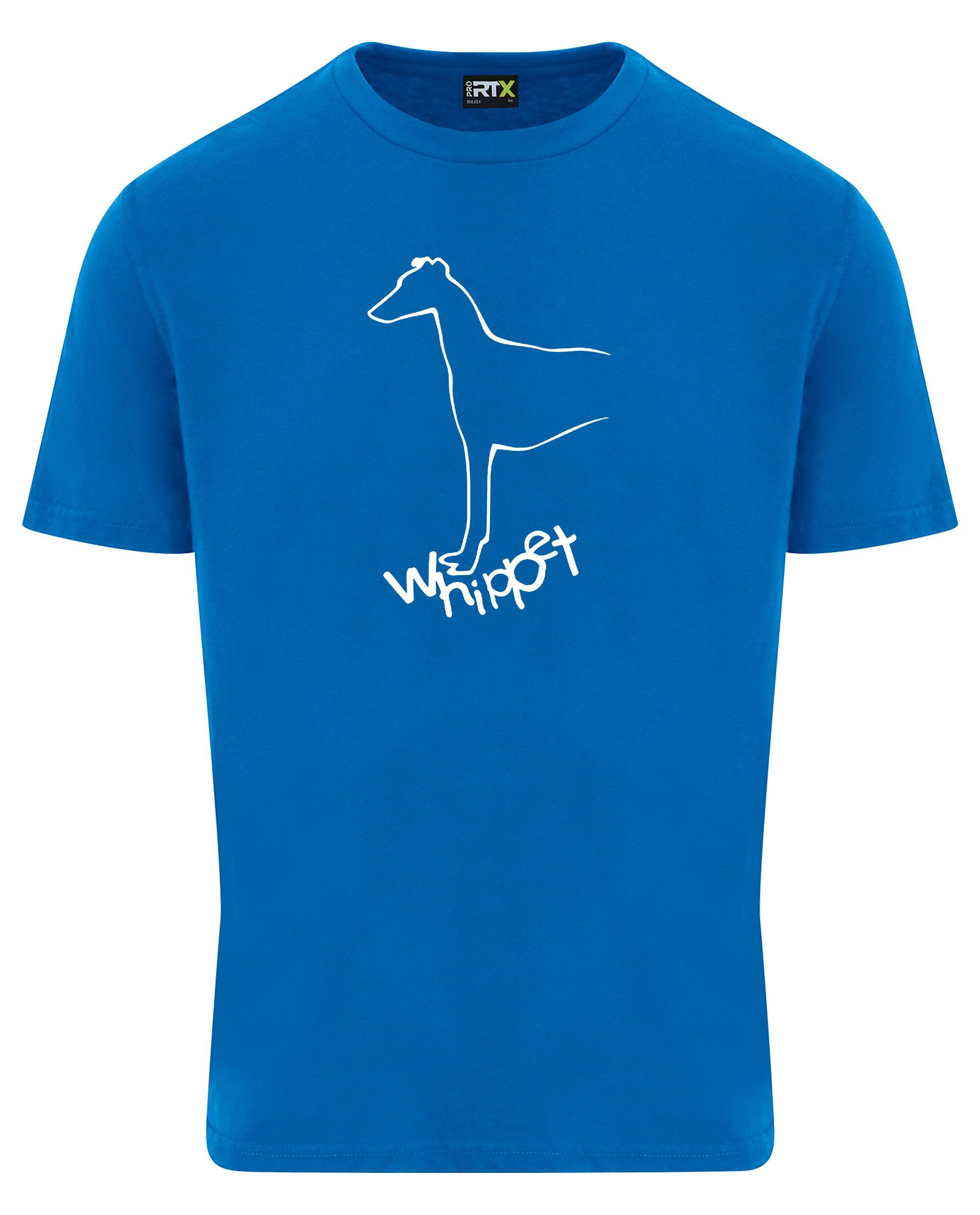 Unisex Whippet Roundneck T-Shirt Sapphire Blue (White)