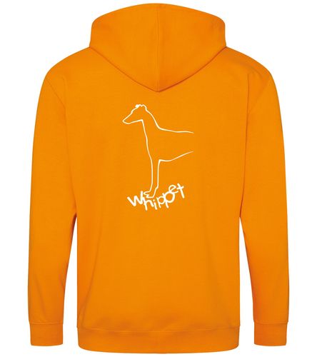 Unisex Whippet Zipped Hoodie Orange Crush (White)