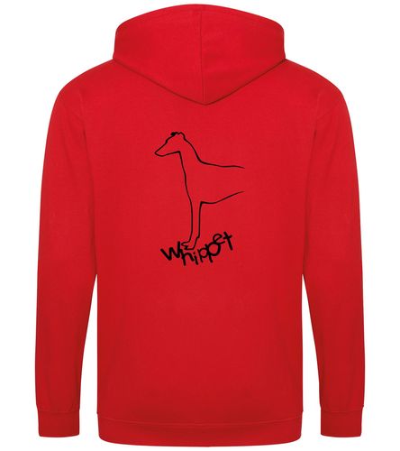 Unisex Whippet Zipped Hoodie Red (Black)