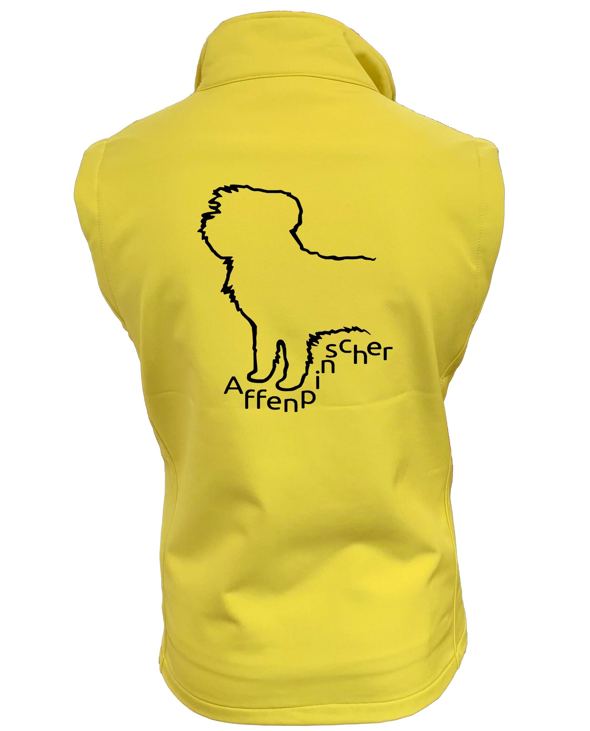 Female Affenpinscher Softshell Gilet Yellow (Black)