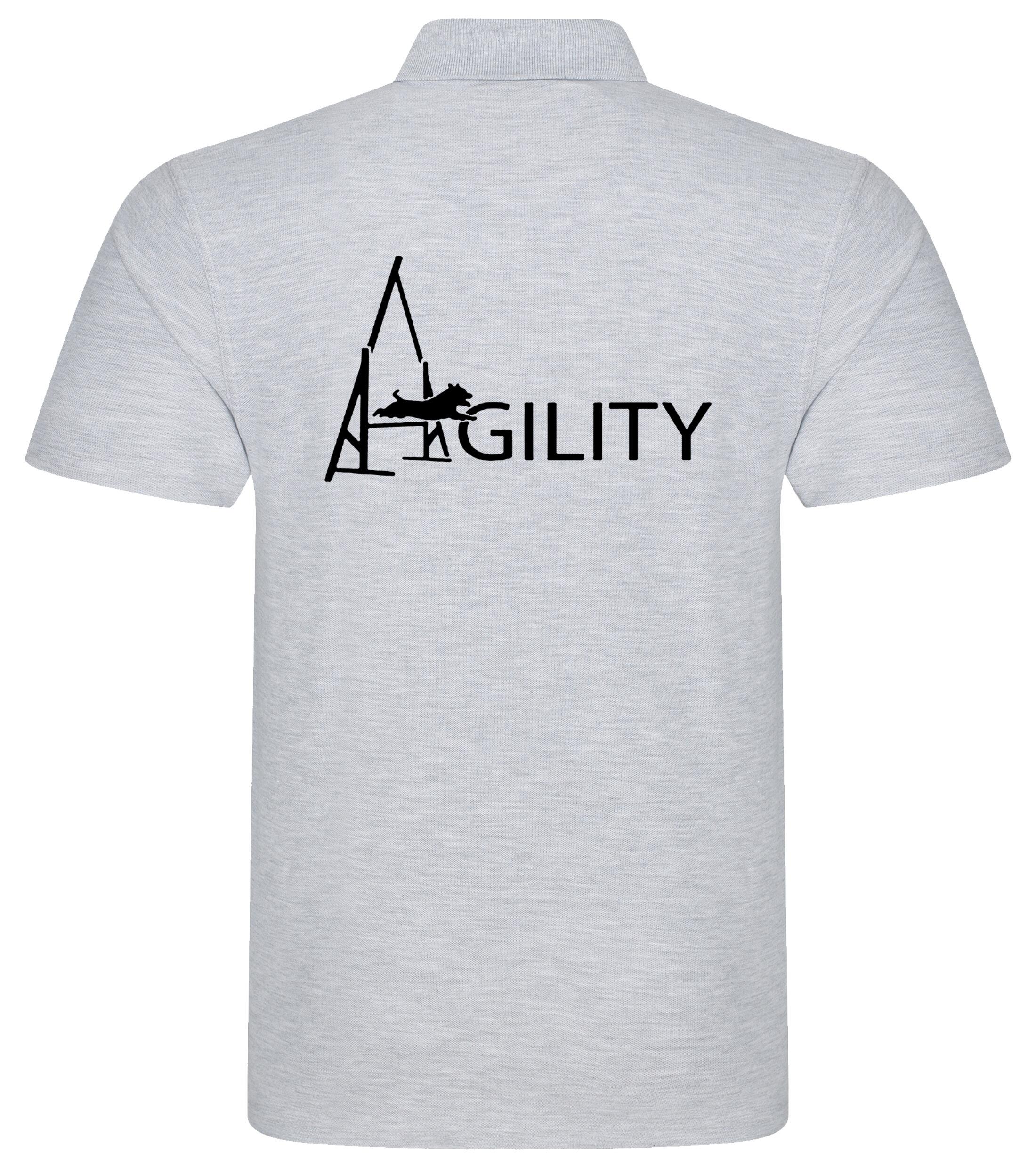Unisex Agility Polo Shirt Heather Grey (Black)