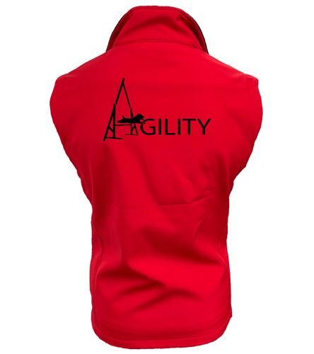 Female Agility Softshell Gilet Red (Black)
