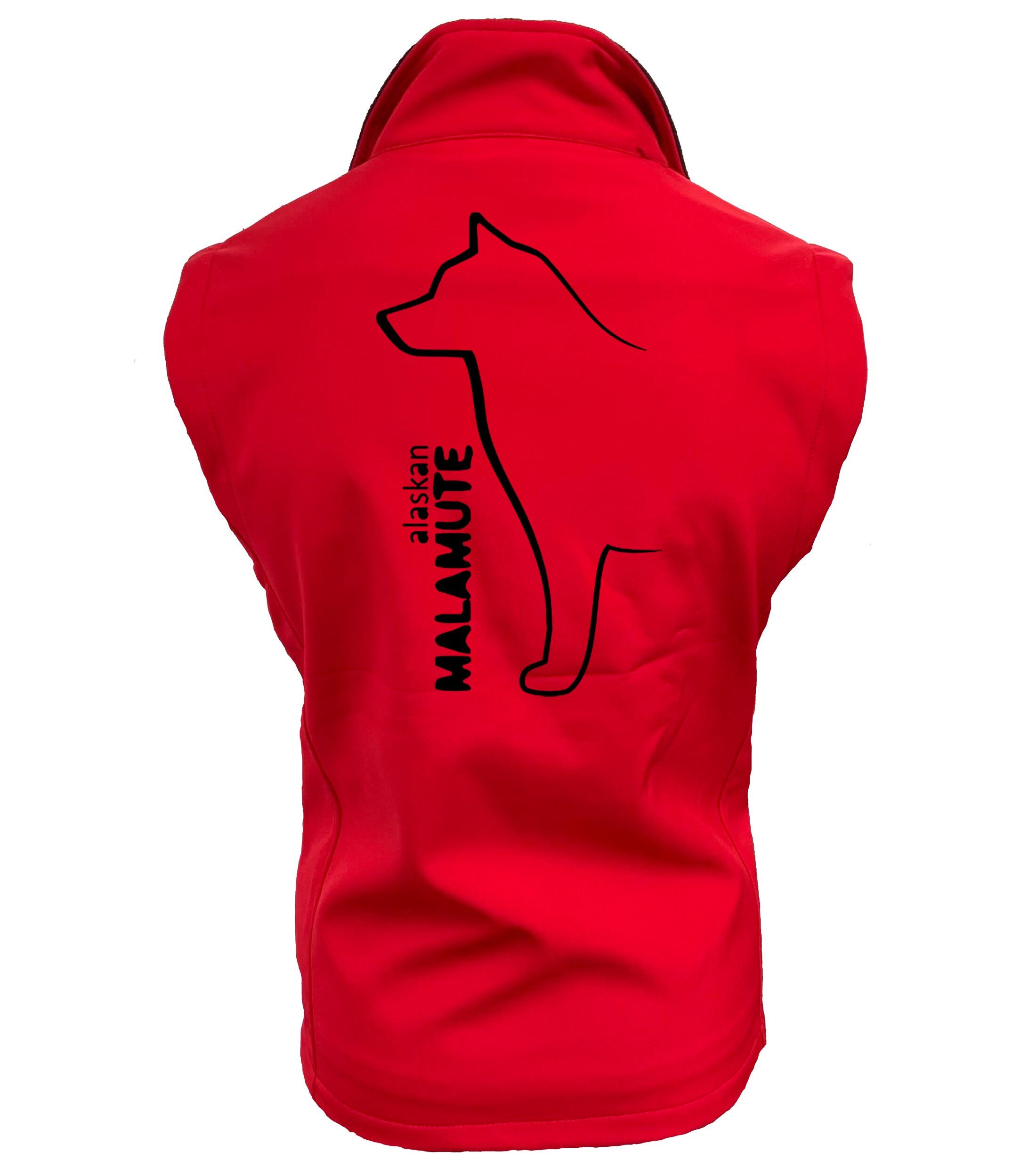 Female Alaskan Malamute Softshell Gilet Red (Black)