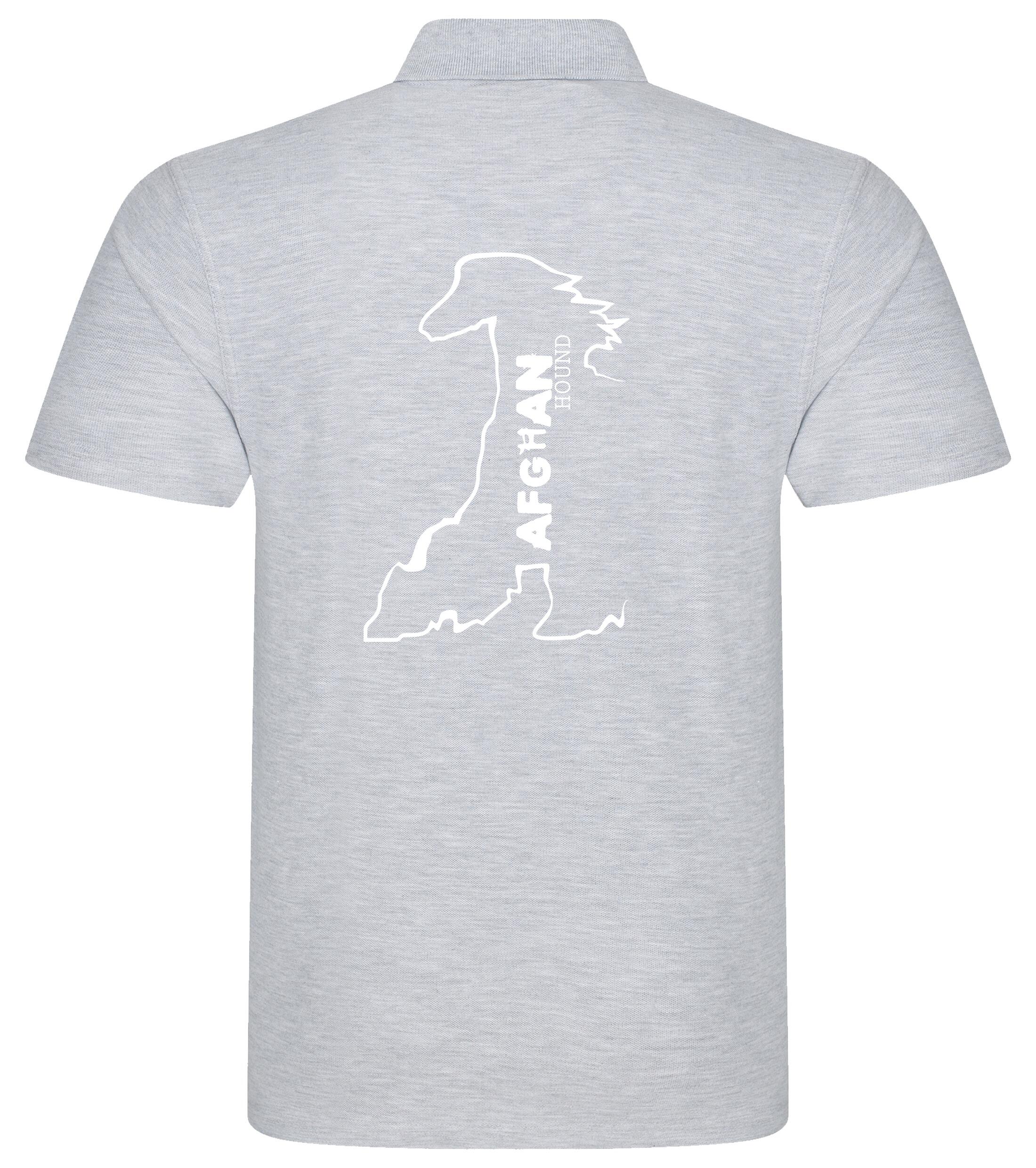 Unisex Afghan Hound Polo Shirt Heather Grey (White)