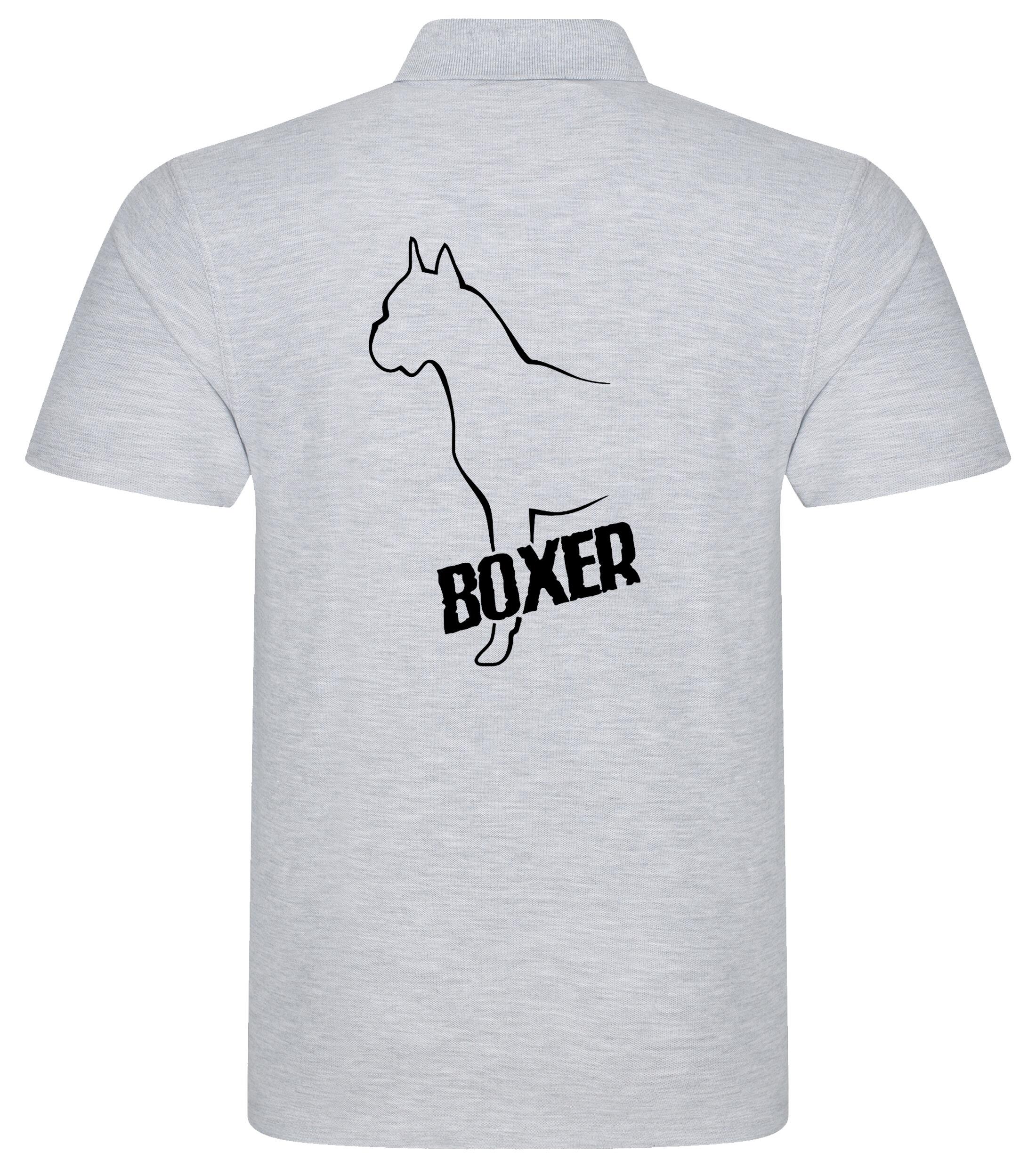 Unisex Boxer Ear Up Polo Shirt Heather Grey (Black)