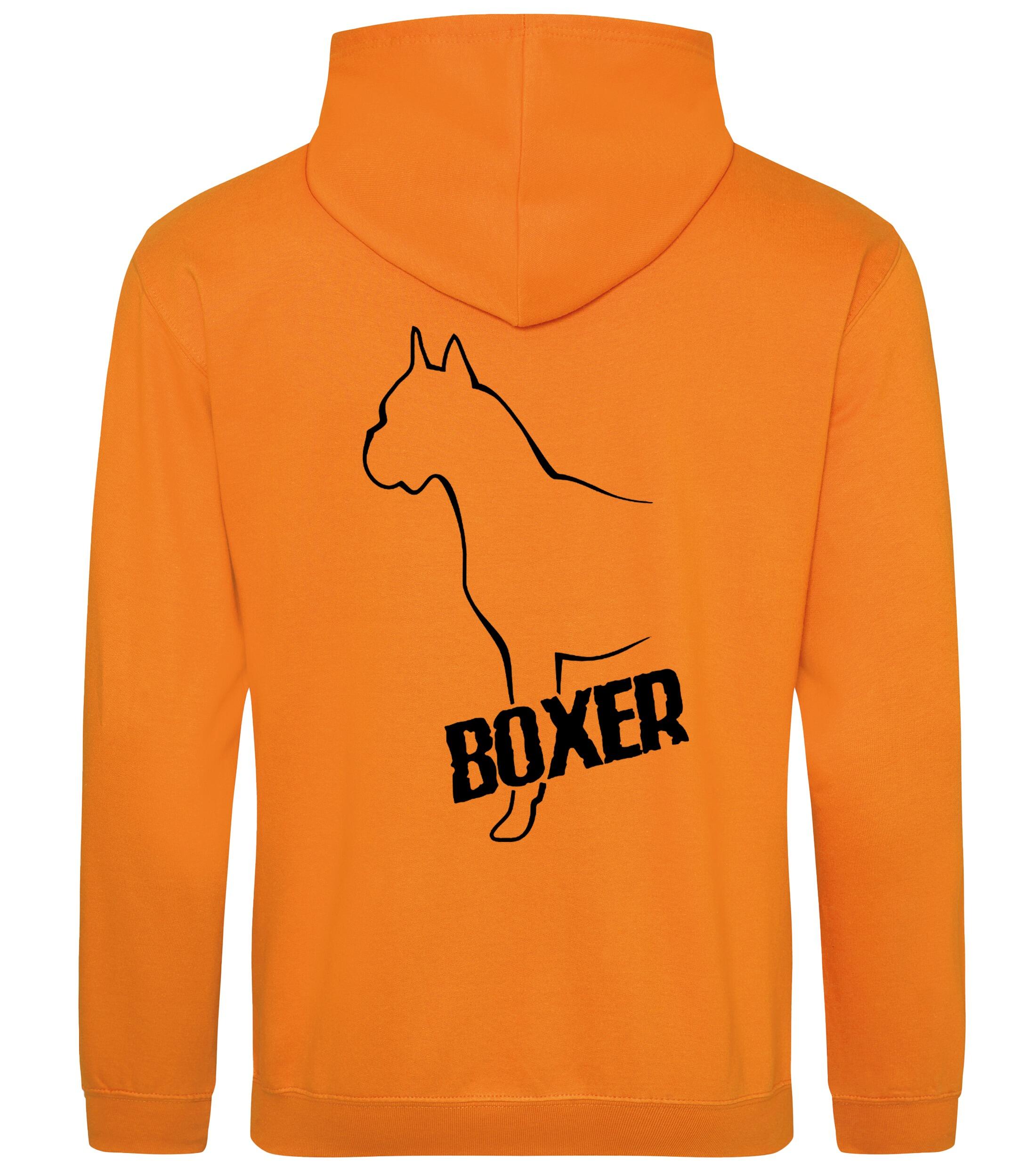 Unisex Boxer Ear Up Pullover Hoodie Orange Crush (Black)