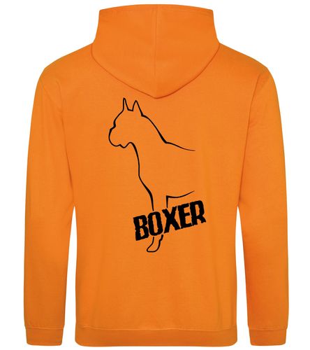 Unisex Boxer Ear Up Pullover Hoodie Orange Crush (Black)