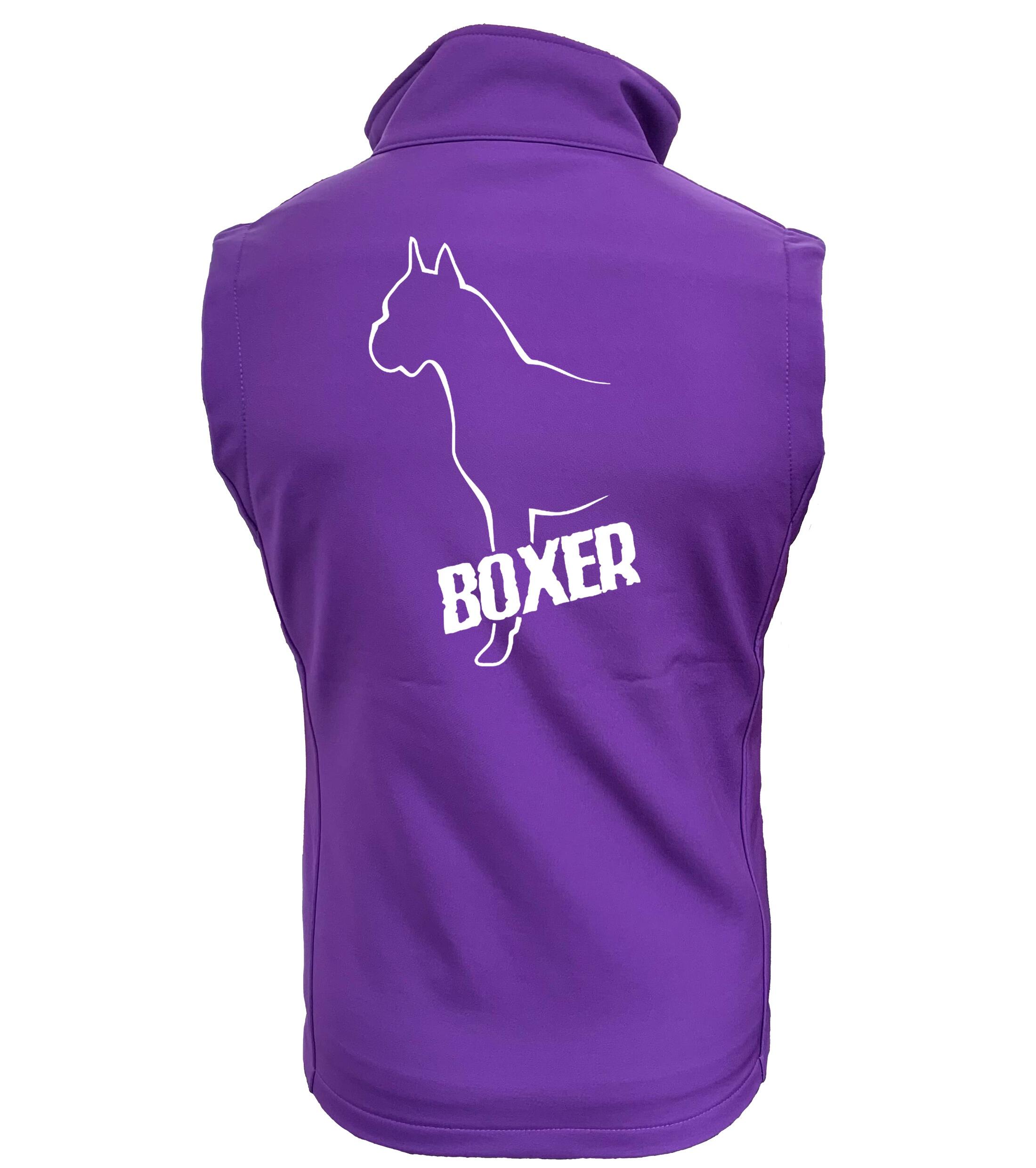 Female Boxer Ear Up Softshell Gilet Purple (White)