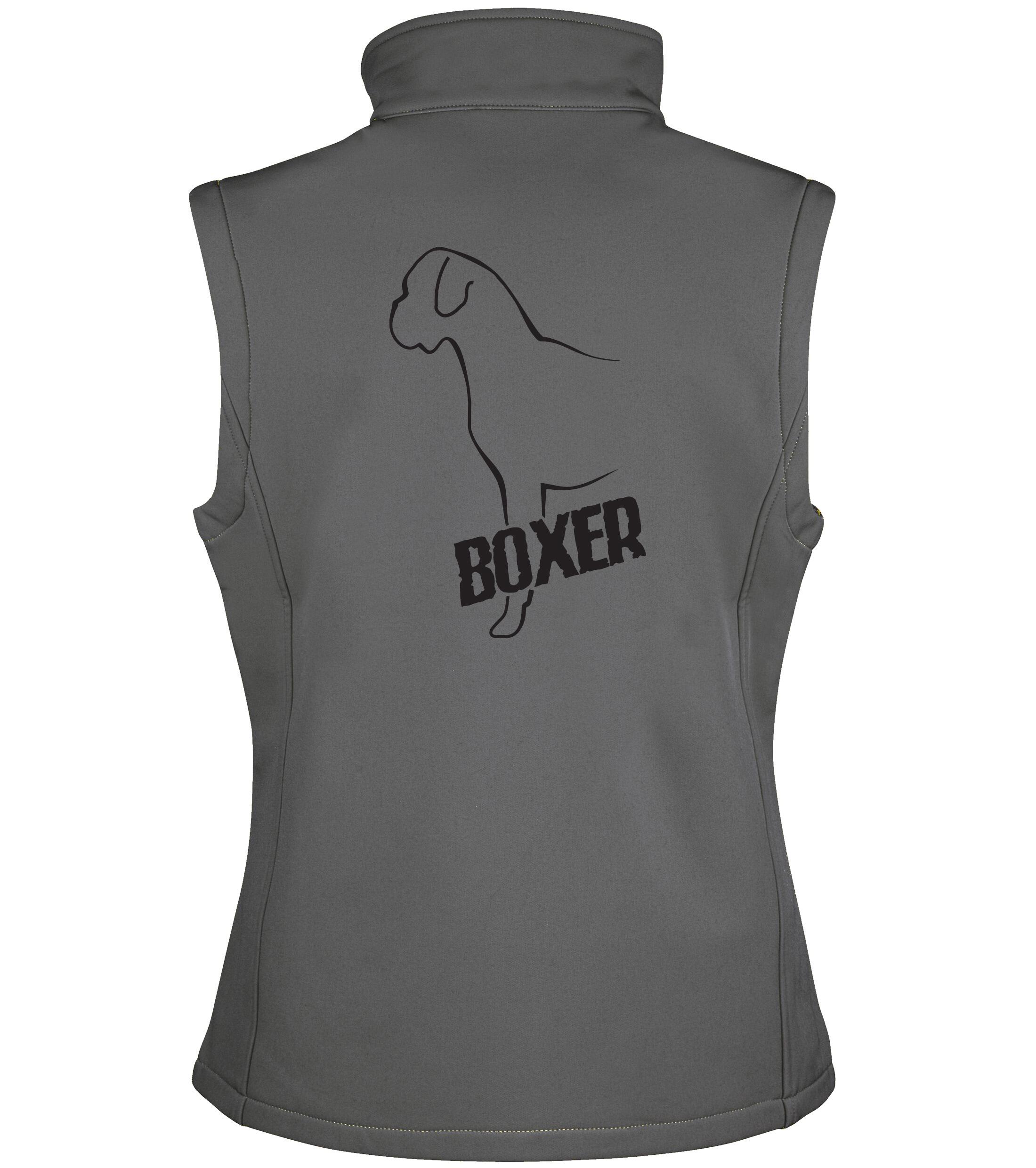 Unisex Boxer Ear Drop Softshell Gilet Charcoal (Black)