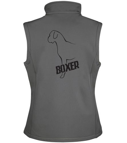 Unisex Boxer Ear Drop Softshell Gilet Charcoal (Black)