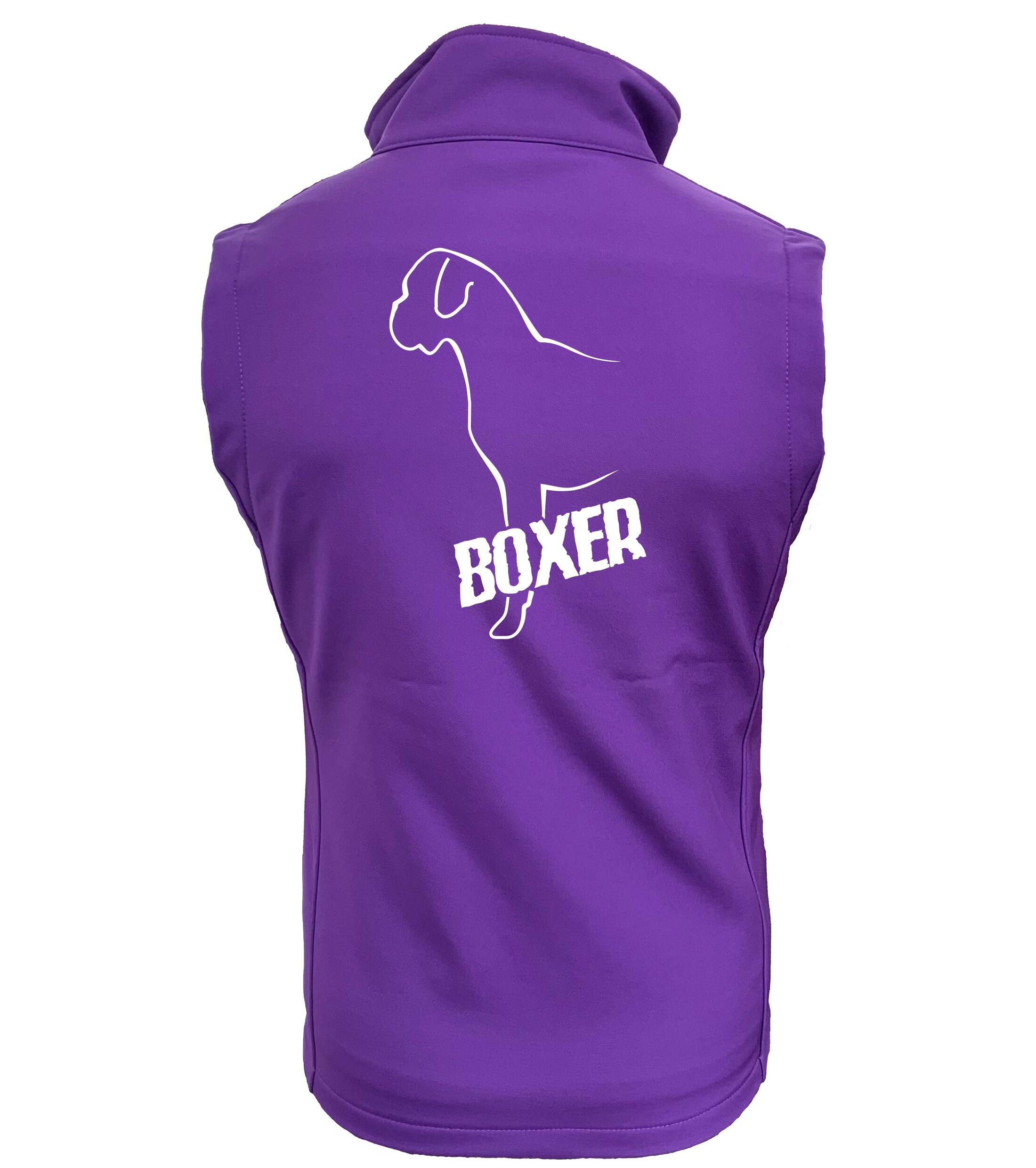 Female Boxer Ear Drop Softshell Jacket Purple (White)