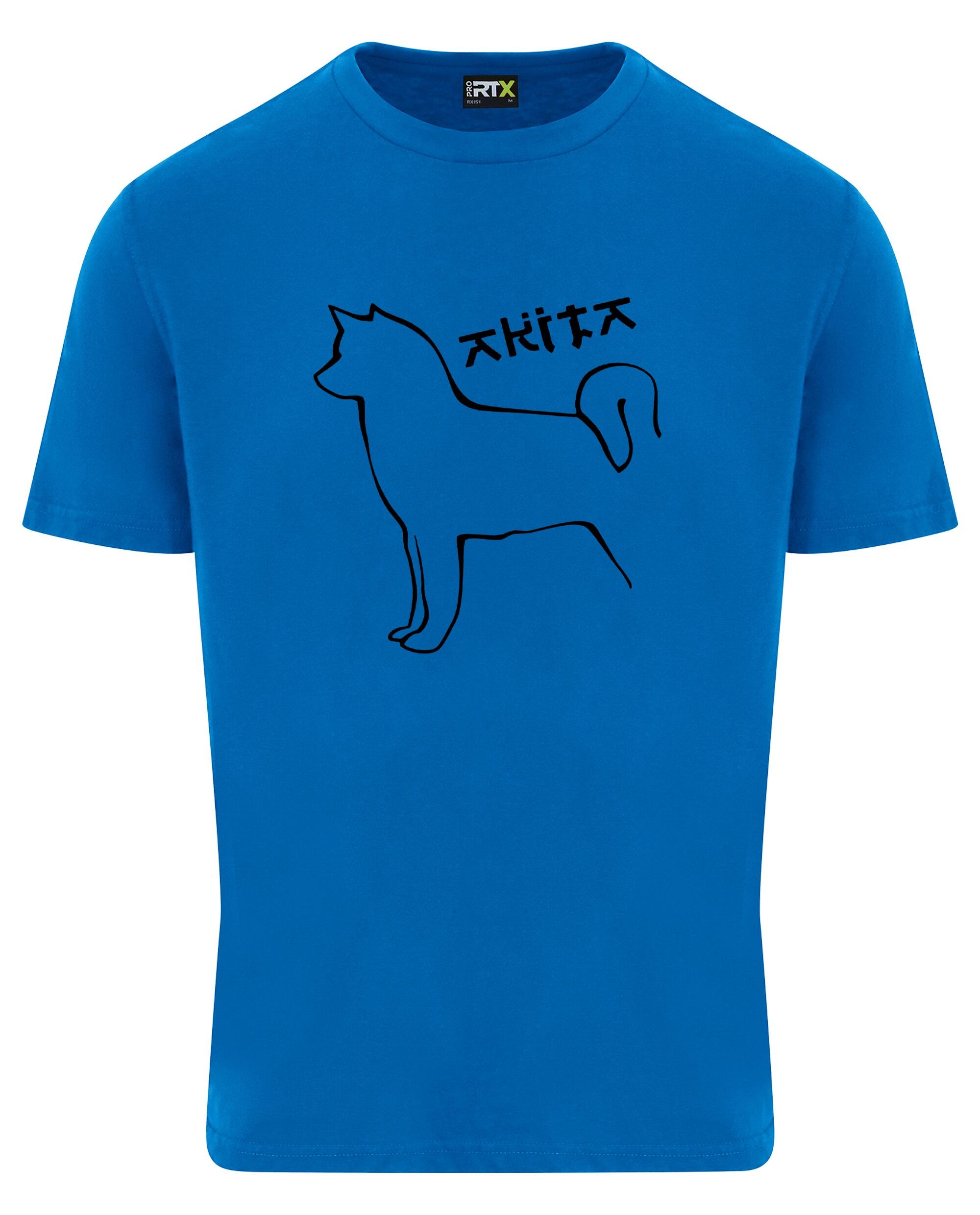 Unisex Akita Roundneck T-Shirt Sapphire Blue (Black)
