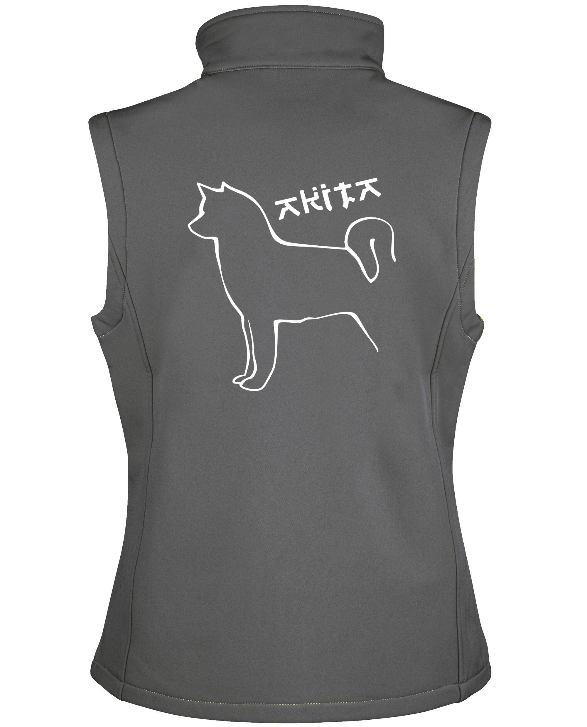 Unisex Akita Softshell Gilet Charcoal (White)