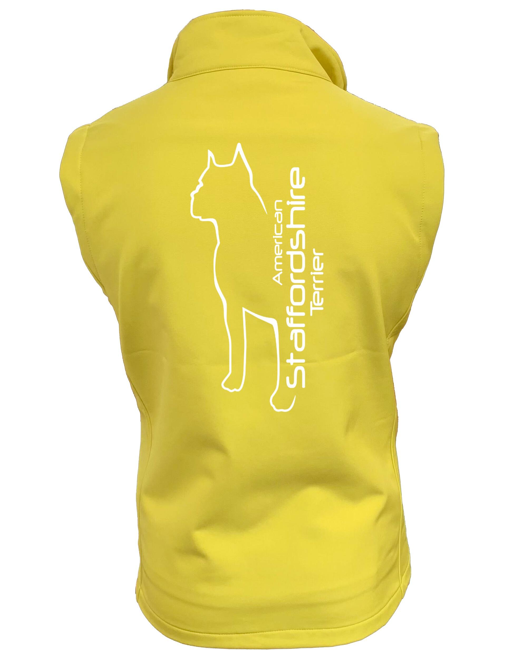 Unisex American Staffordshire Terrier Softshell Gilet Yellow (White)