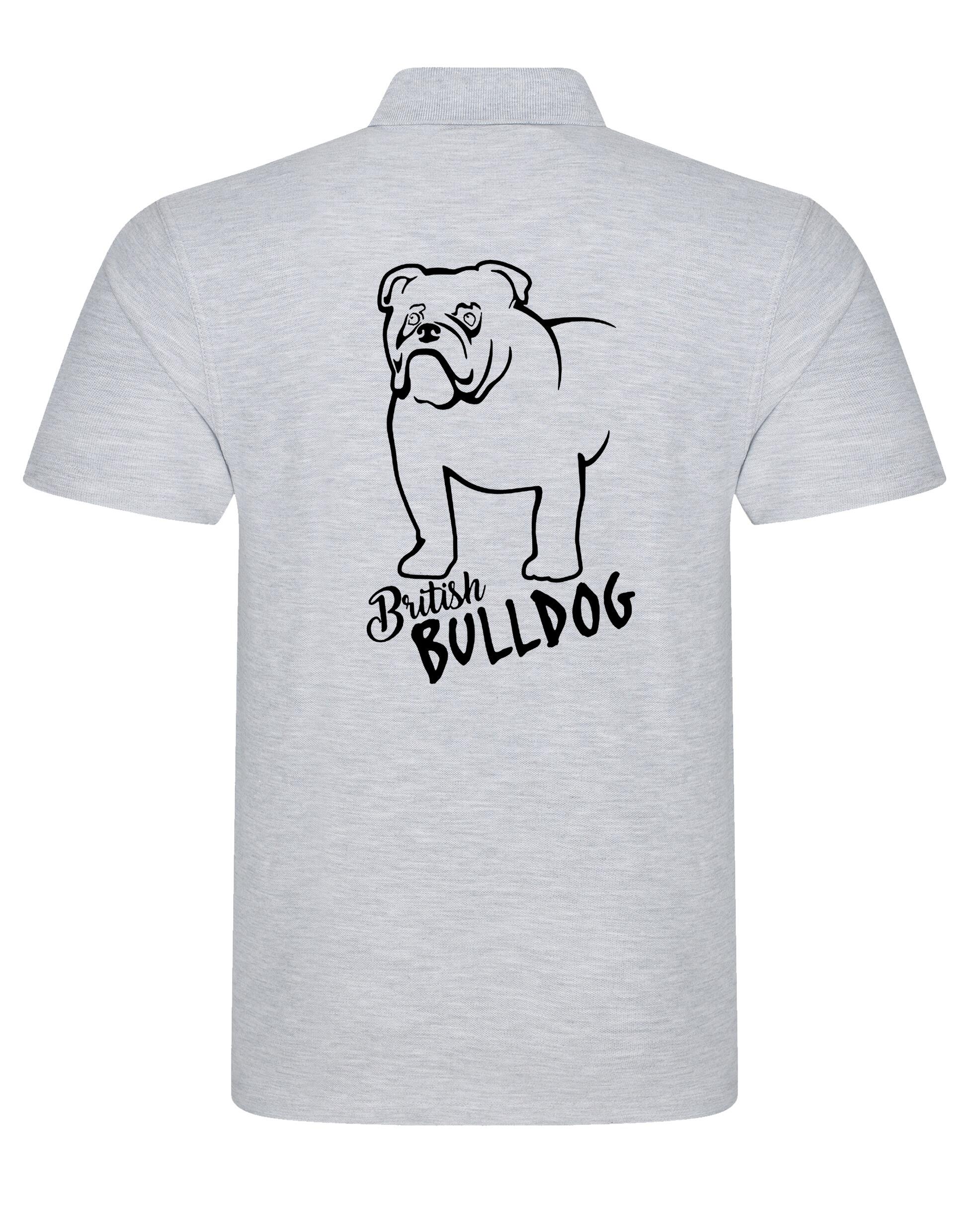 Unisex British Bulldog Polo Shirt Heather Grey (Black)