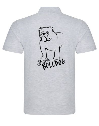 Unisex British Bulldog Polo Shirt Heather Grey (Black)