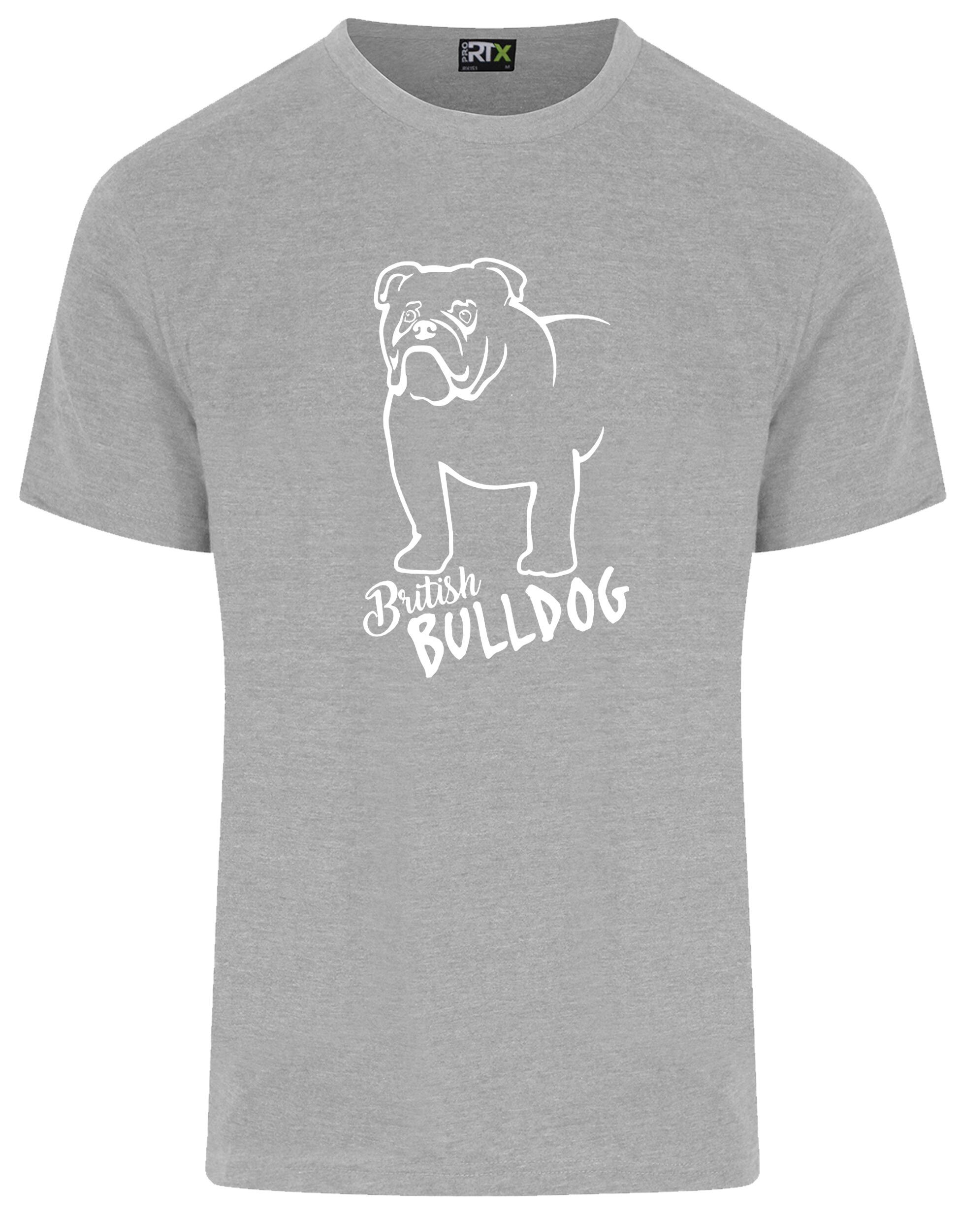 Unisex British Bulldog Roundneck T-Shirt Heather Grey (White)