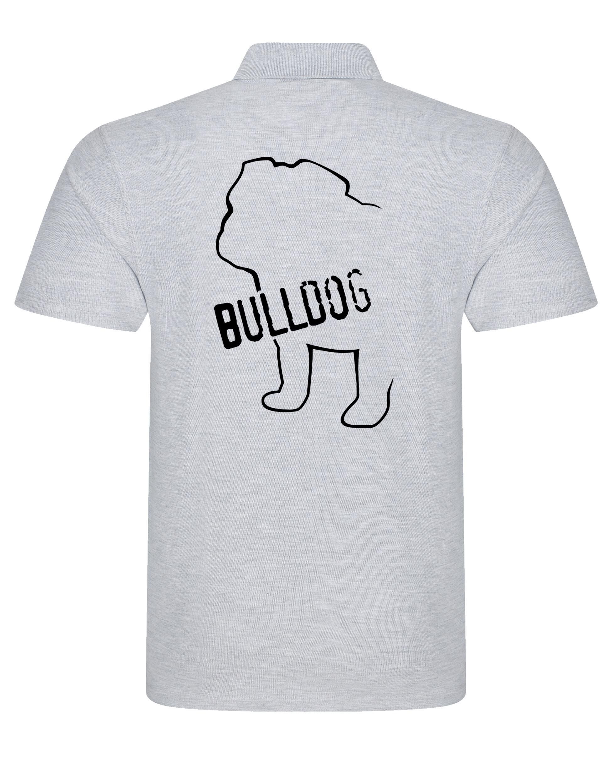Unisex Bulldog (Body Design) Polo Shirt Heather Grey (Black)