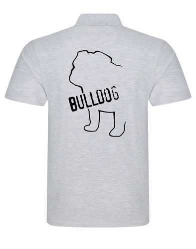 Unisex Bulldog (Body Design) Polo Shirt Heather Grey (Black)
