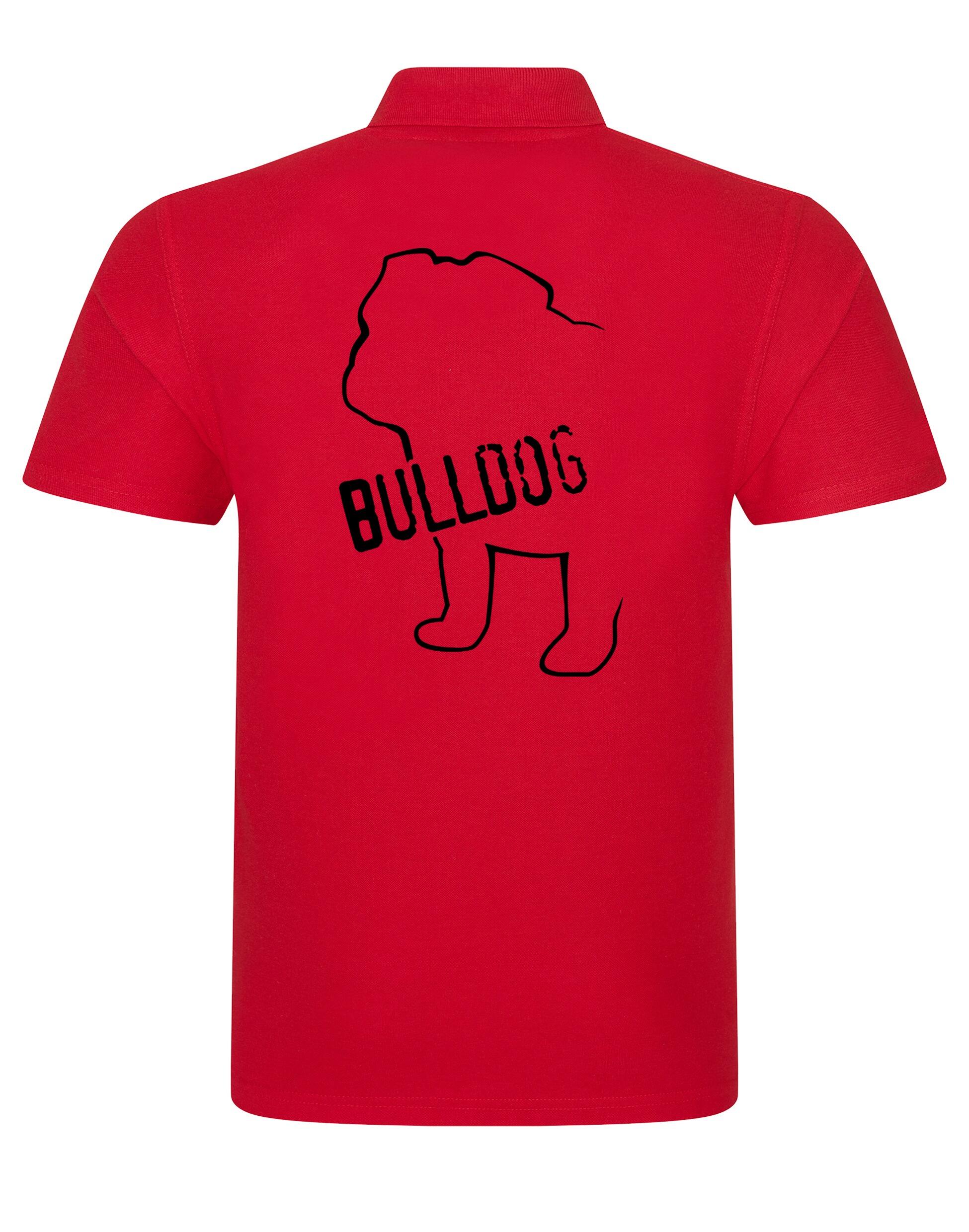 Unisex Bulldog (Body Design) Polo Shirt Red (Black)