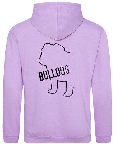 Unisex Bulldog (Body Design) Pullover Hoodie Lavender (Black)