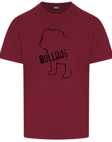 Unisex Bulldog (Body Design) Roundneck T-Shirt Burgundy (Black)