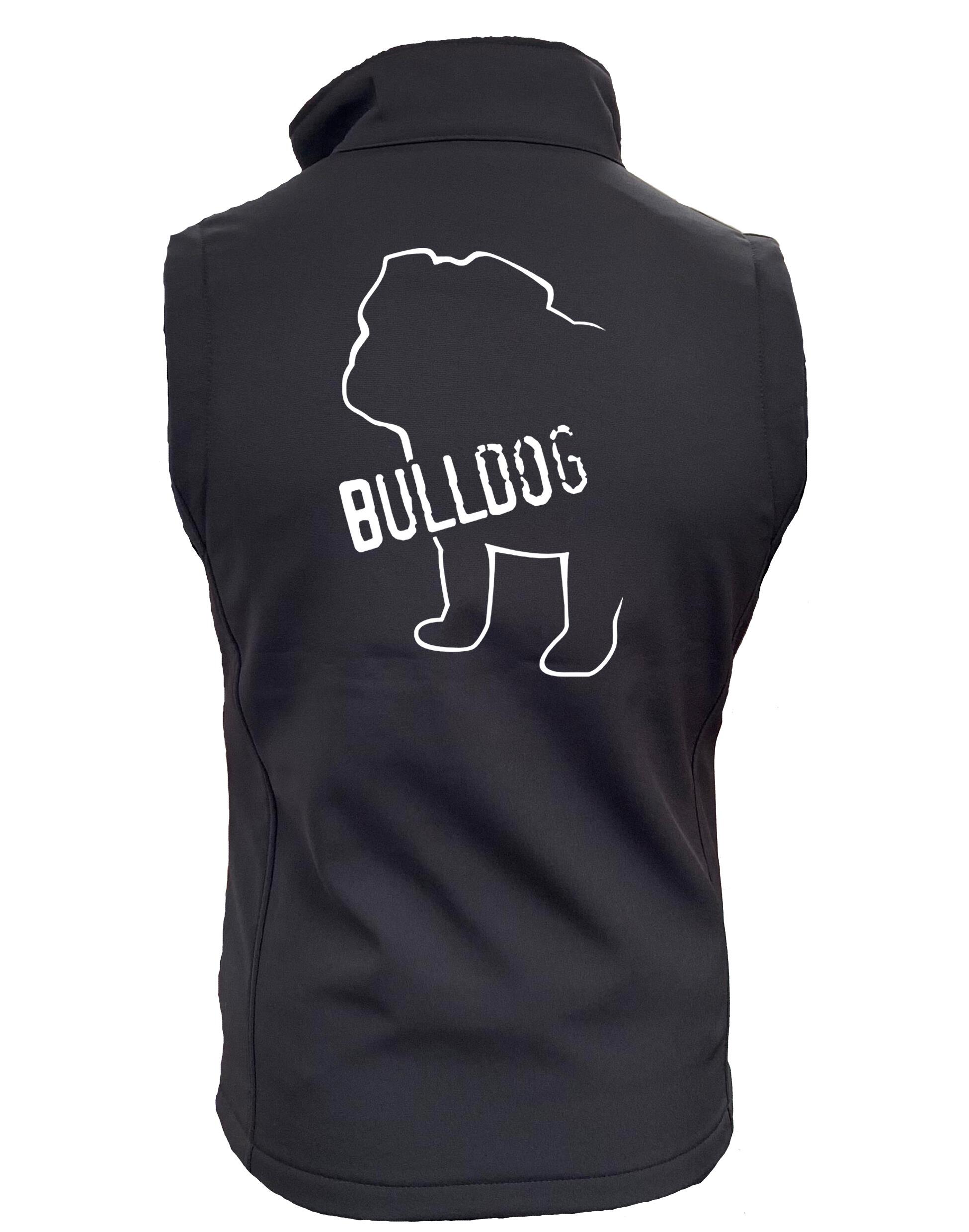 Female Bulldog (Body Design) Softshell Jacket Black (White)