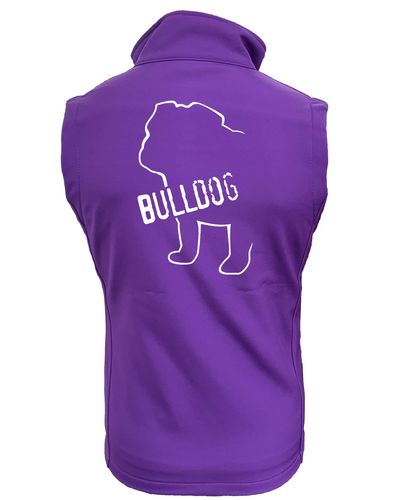 Female Bulldog (Body Design) Softshell Jacket Purple (White)