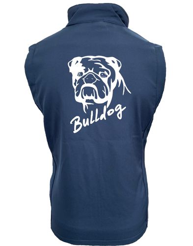 Female Bulldog (Head Design) Softshell Jacket Navy Navy (White)