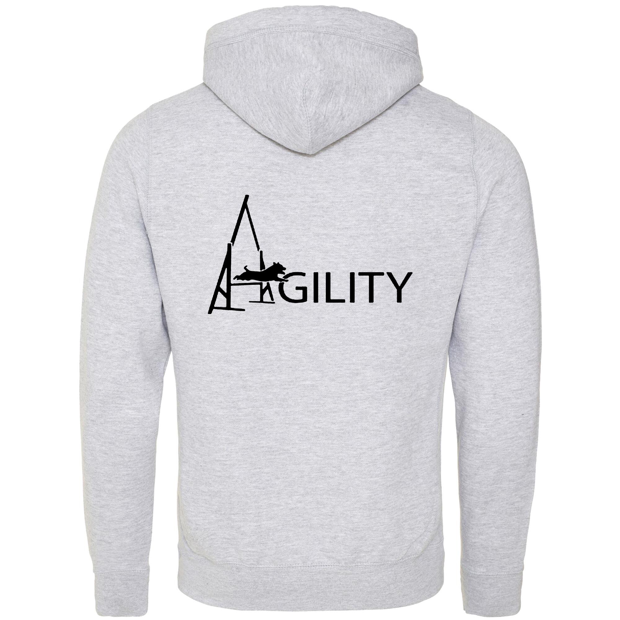 Heather Grey Cross Neck Hoodies with "Agility A Frame" Black Print - Agility Lifestyle Collection